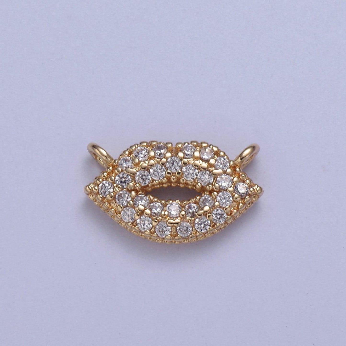16k gold filled xoxo kiss mark lips connector charm - lips, hugs and kisses, friendship love jewelry supply bracelet necklace - y-427