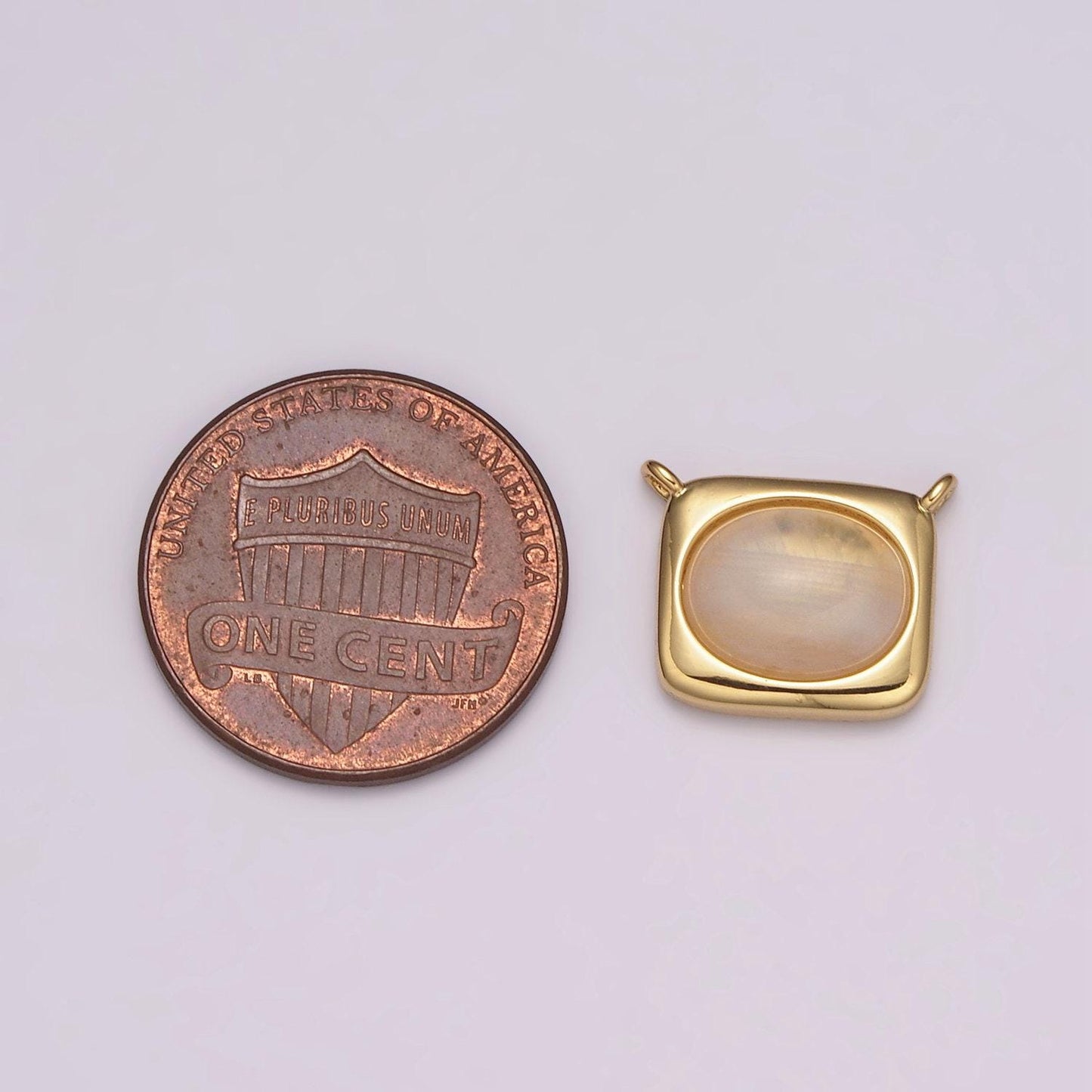 Gold oval moonstone solitaire charm connector rectangle link connector for necklace supply diy jewelryy-405