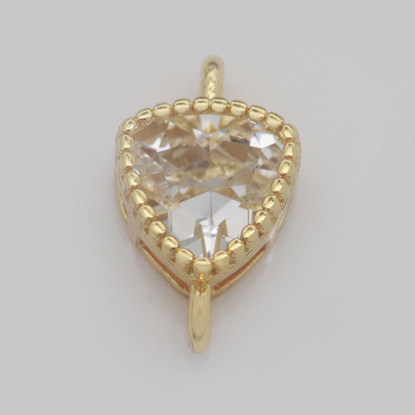Shield solitaire cz gold connector medieval diamond cut dainty cubic zirconia connector for necklace bracelet supply n-033: n-040