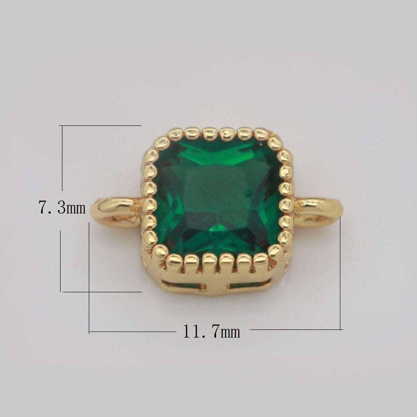 Square solitaire cz gold connector muscular diamond cut dainty cubic zirconia connector for necklace bracelet supply y338-y345