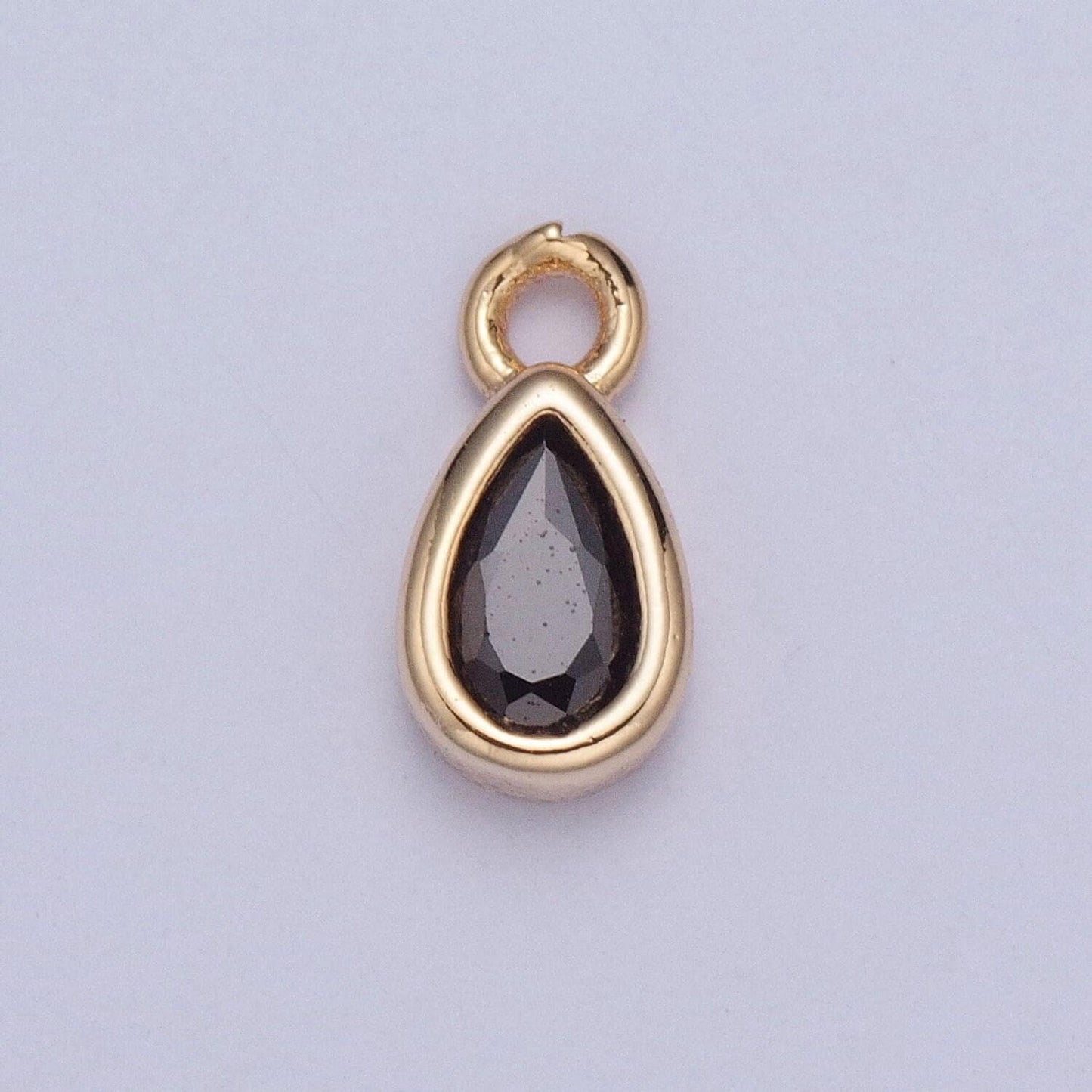 Birthstone color mini small teardrop charm cubic tear drop gold charm for bracelet earring necklace jewelry making supply