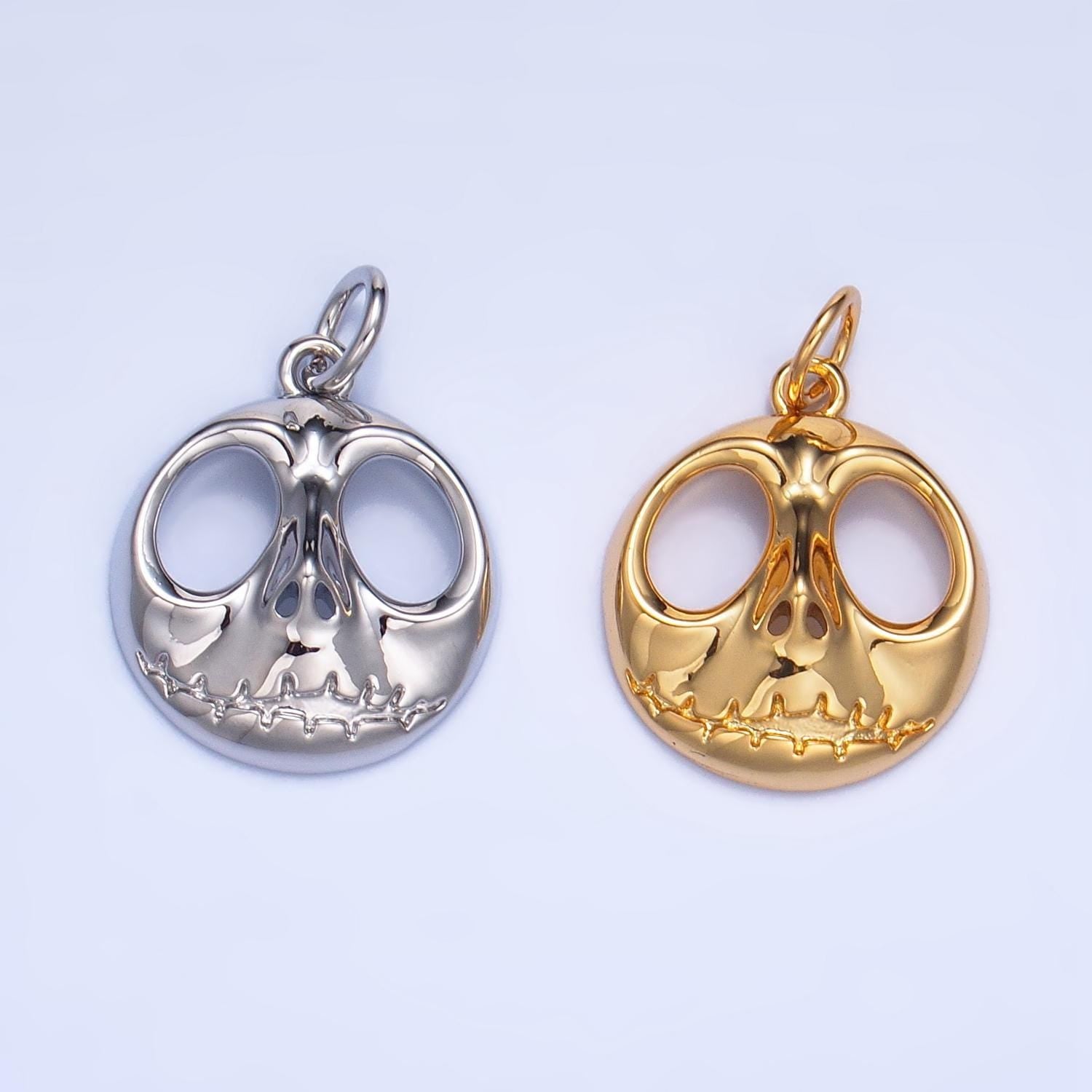Dainty gold filled jack skellington charm for halloween jewelry inspired silver nightmare before christmas charm x926
