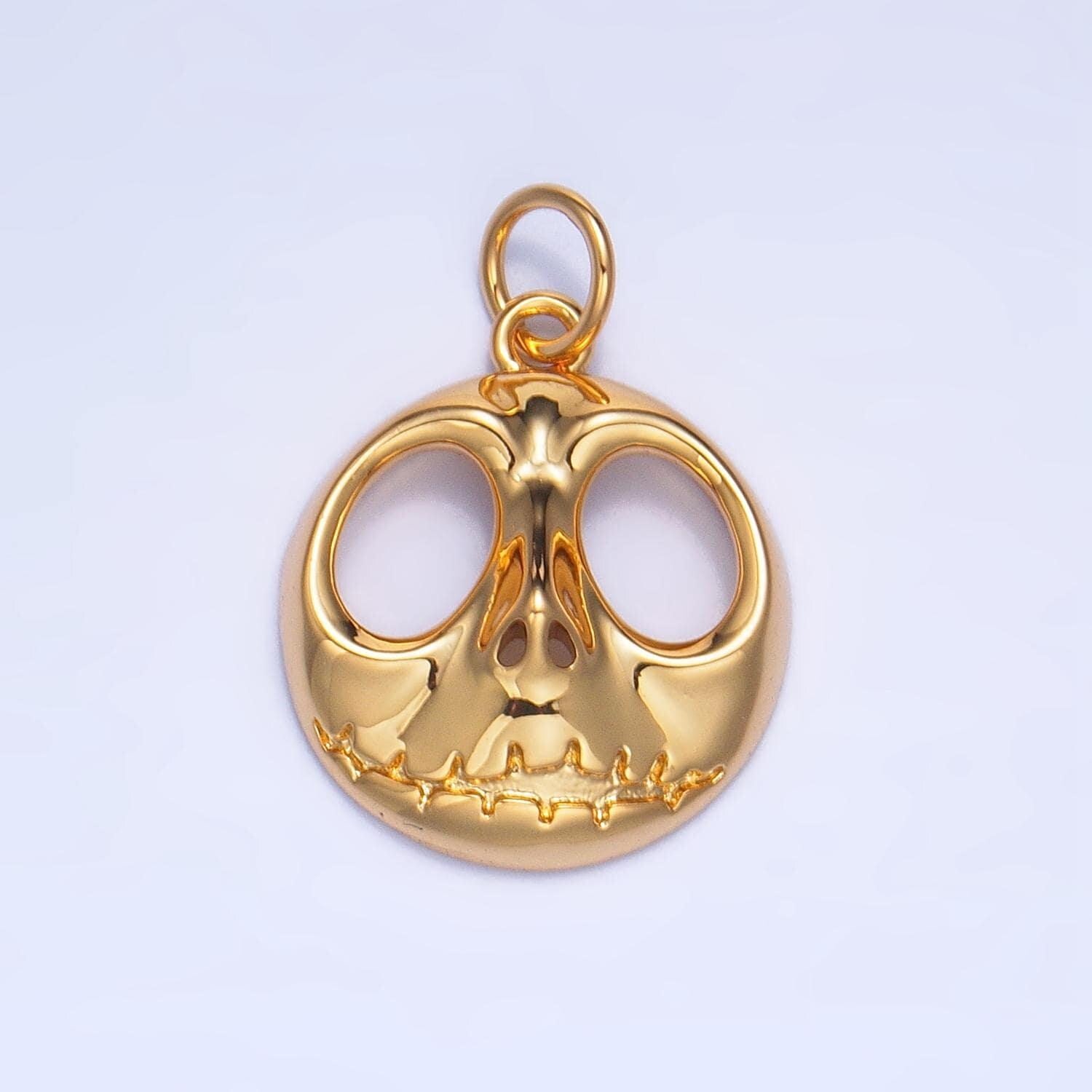 Dainty gold filled jack skellington charm for halloween jewelry inspired silver nightmare before christmas charm x926