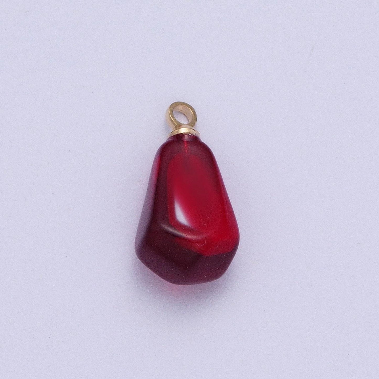 Pomegranate seed pendants, gold plated resin individual pink, red, blood red pomegranate fruit seeds charm | x-734, x-753, x-754