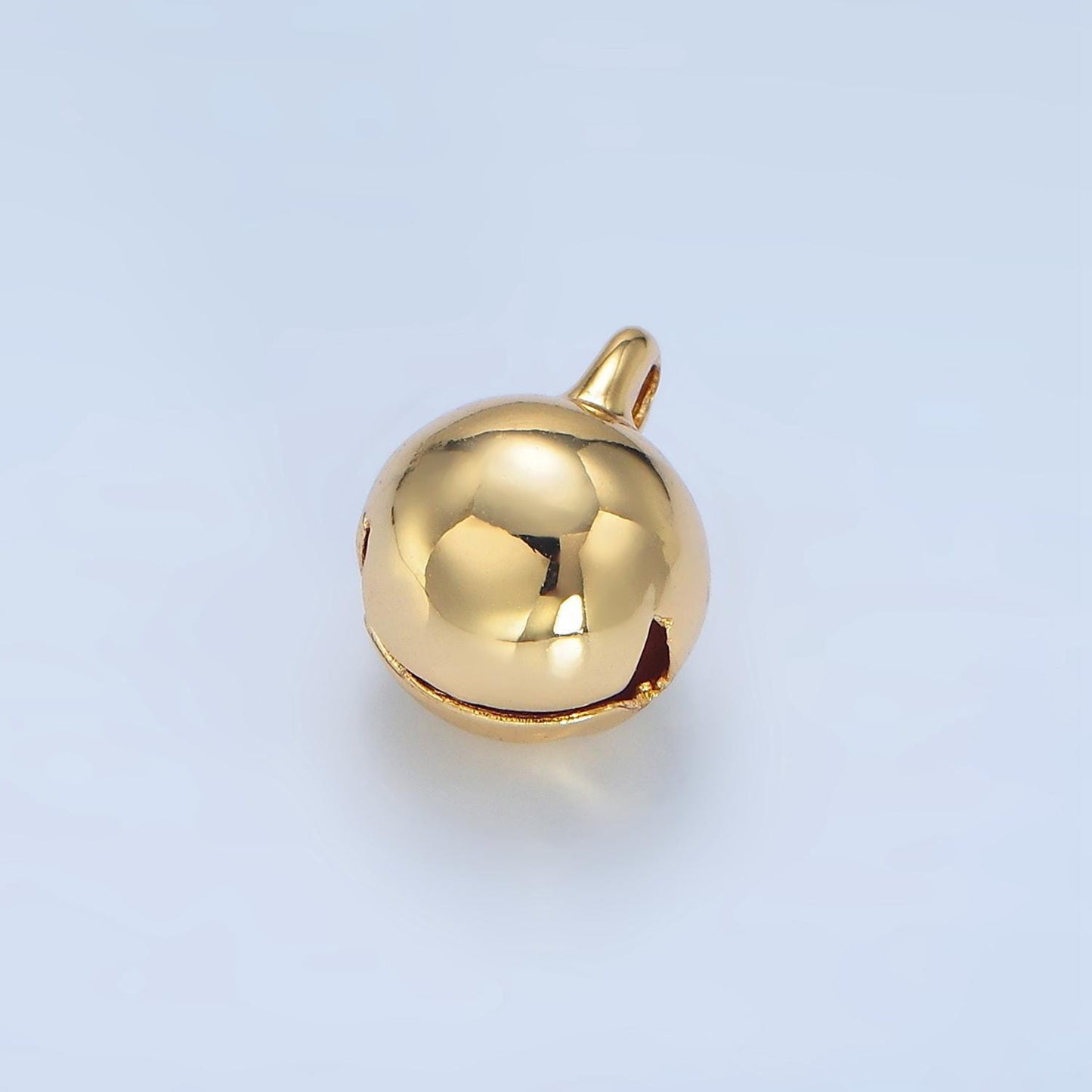 24k gold filled bell pendant charm, tinkle jingle bell pendant charm, white gold / gold pendant charm for diy jewelry 10x13 mm x883