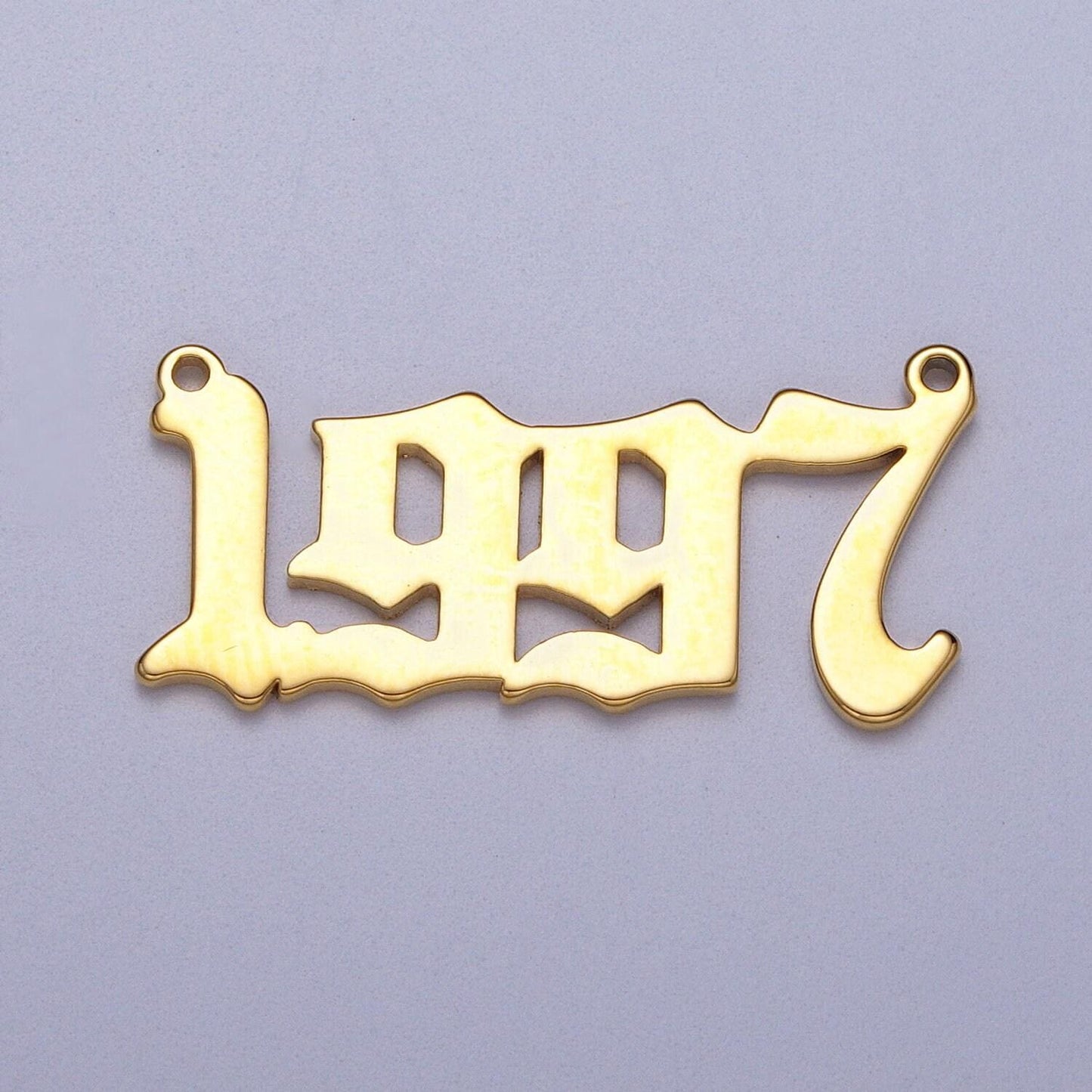 Gold filled birth year number charm connector birthday old english number link connector for personalized necklace bracelet component y690