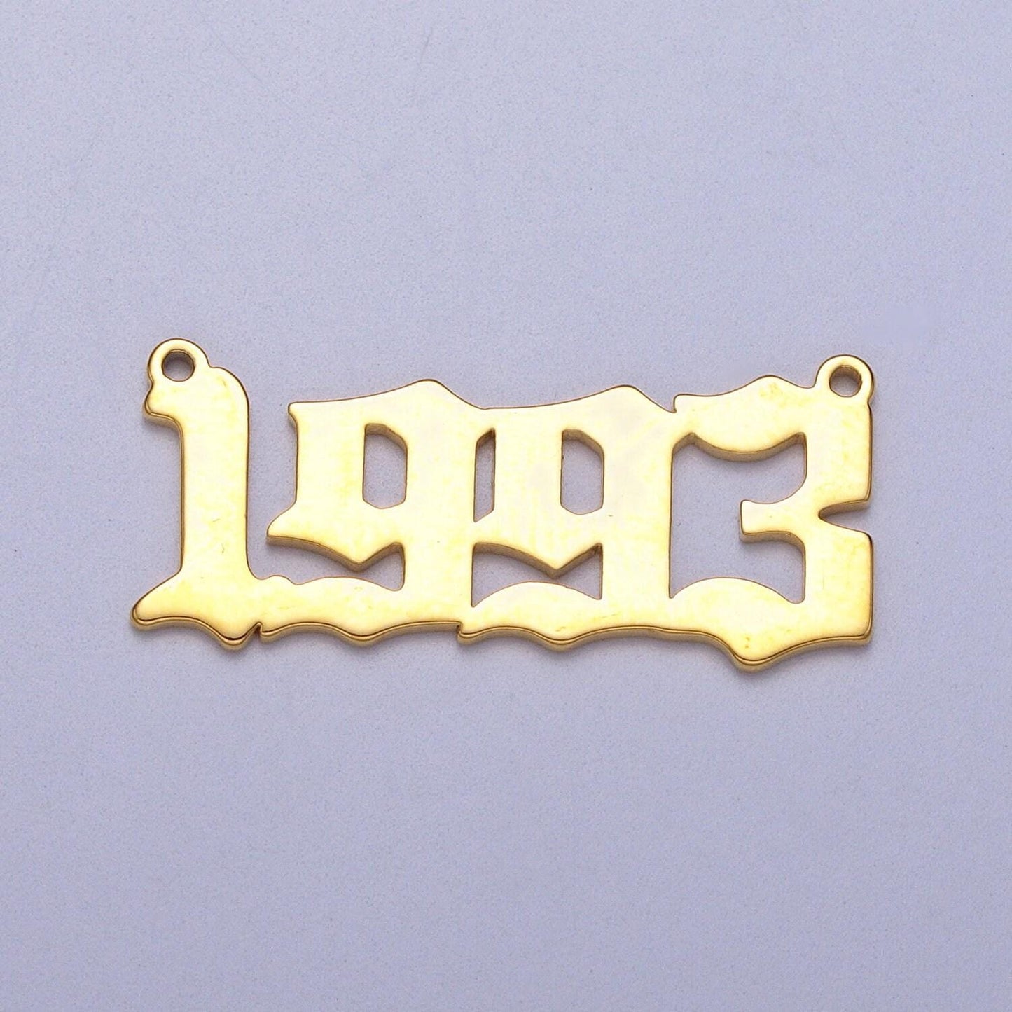 Gold filled birth year number charm connector birthday old english number link connector for personalized necklace bracelet component y690
