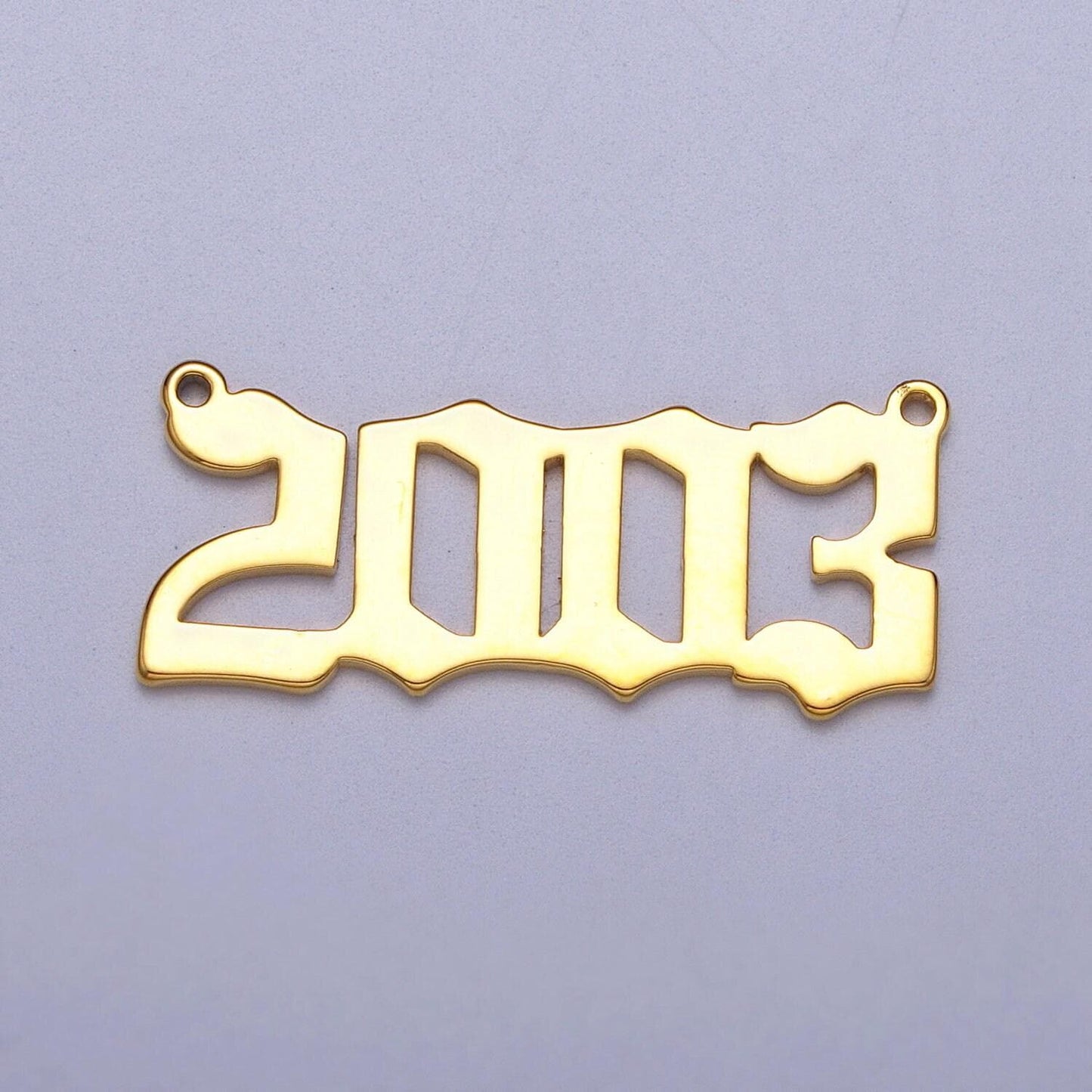 Gold filled birth year number charm connector birthday old english number link connector for personalized necklace bracelet component y690