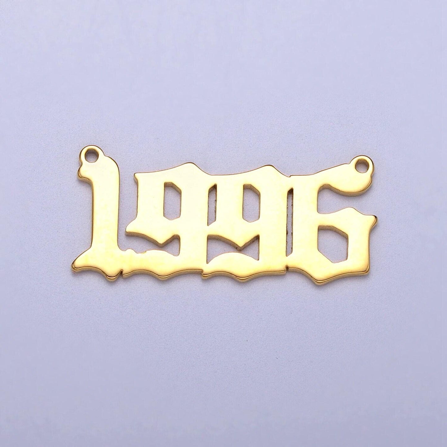Gold filled birth year number charm connector birthday old english number link connector for personalized necklace bracelet component y690