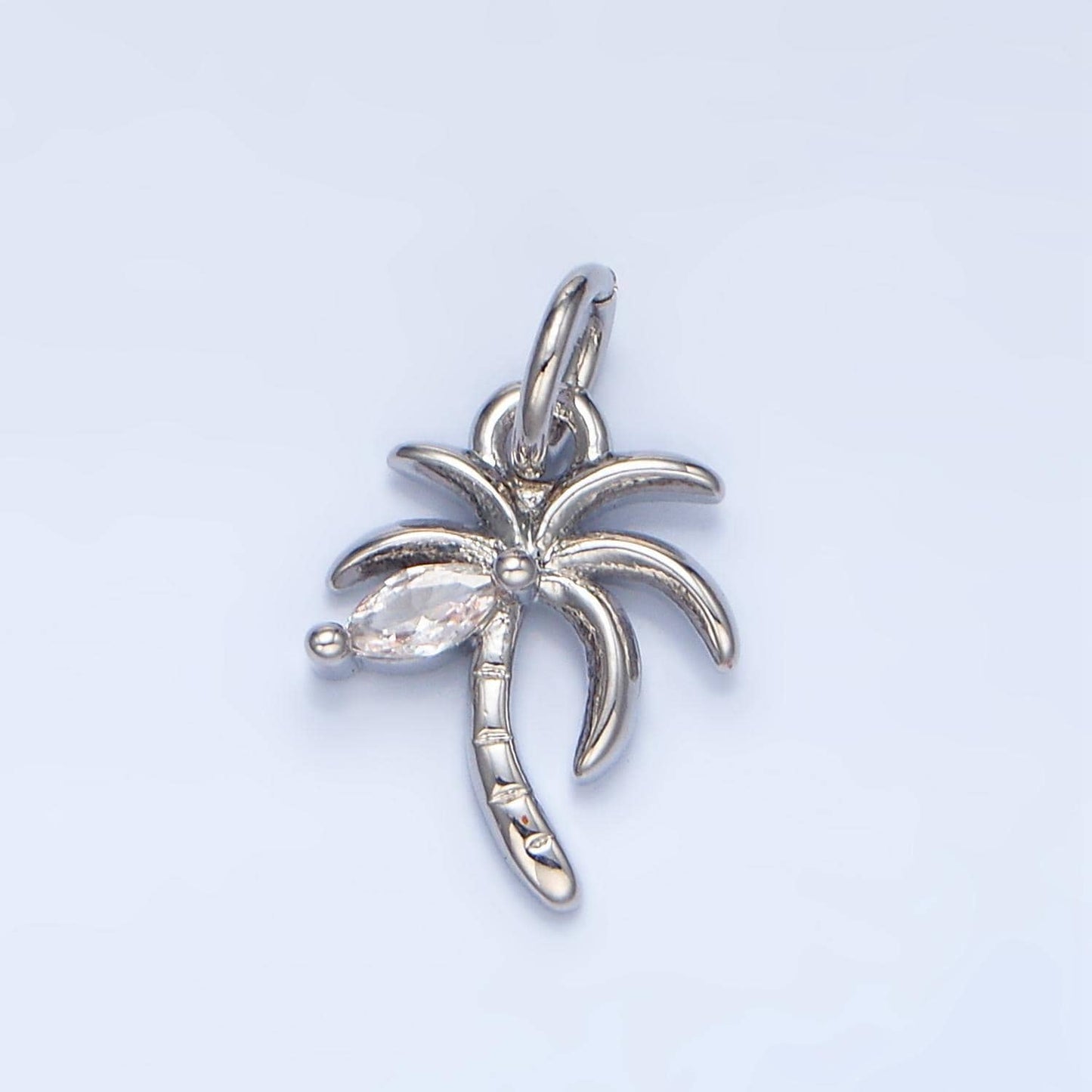 Mini 24k gold dainty palm tree pendant coconut cz micro pave charm for necklace earring bracelet supply | x-859