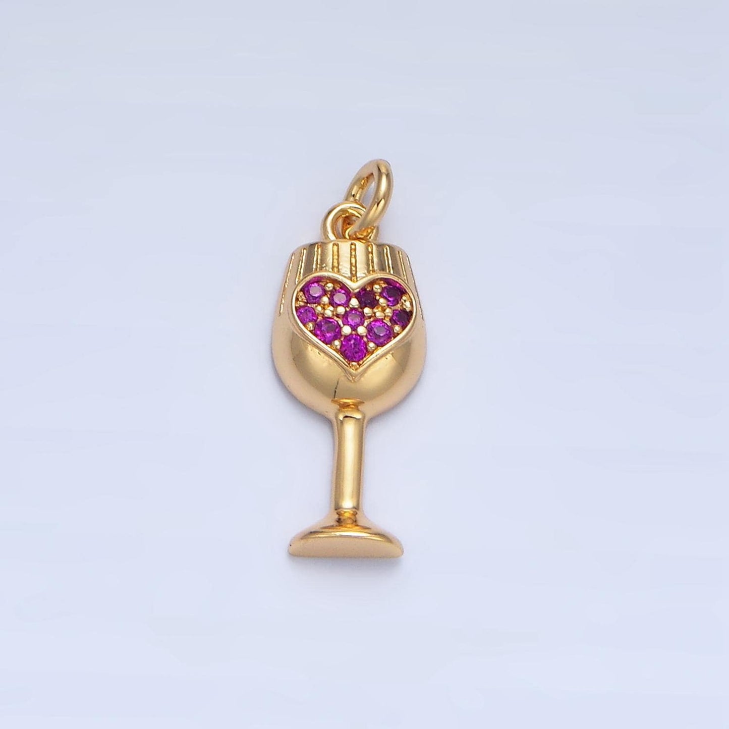 Love potion cup fuchsia cz 24k gold filled drink charm | x-844
