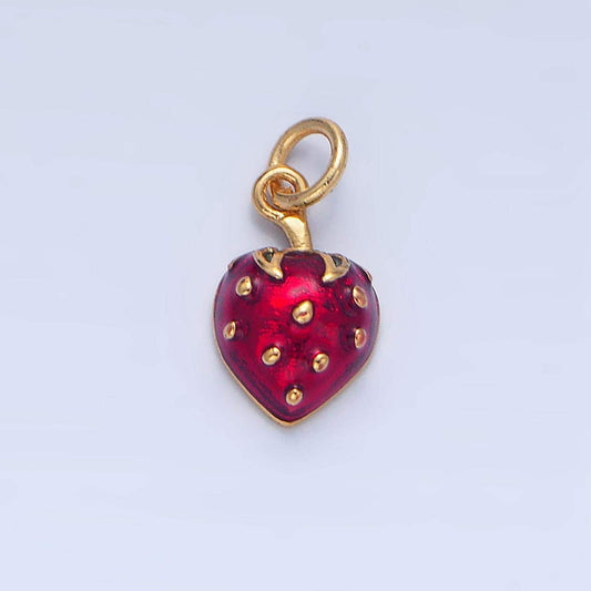Mini strawberry 24k gold filled fruit charm | x827