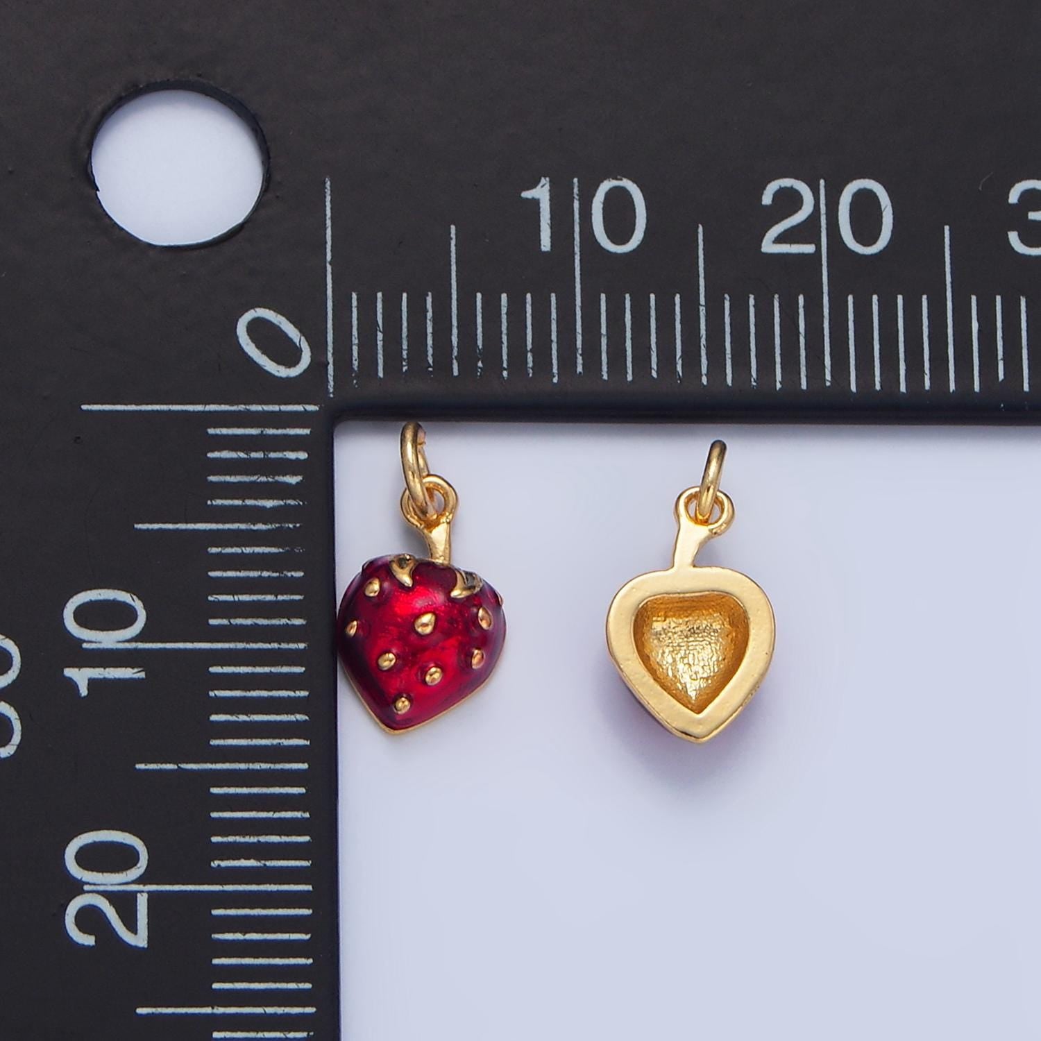 Mini strawberry 24k gold filled fruit charm | x827