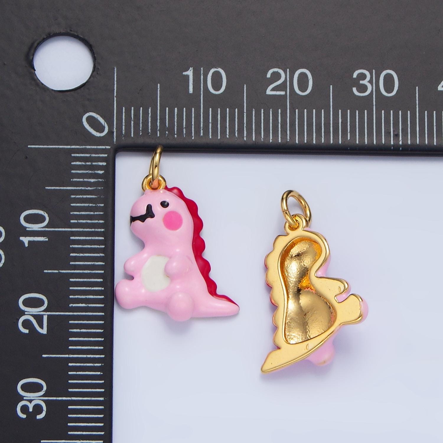 3d cute mini pink tiny dinosaur charm enamel dinosaur pendants cute t-rex charm for bracelet earring necklace charm supply godzilla | x789