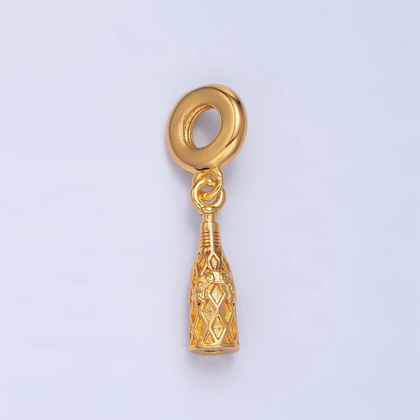 24 gold filled champagne bottle charm wine bottle rondelle bail drop pendant | x782