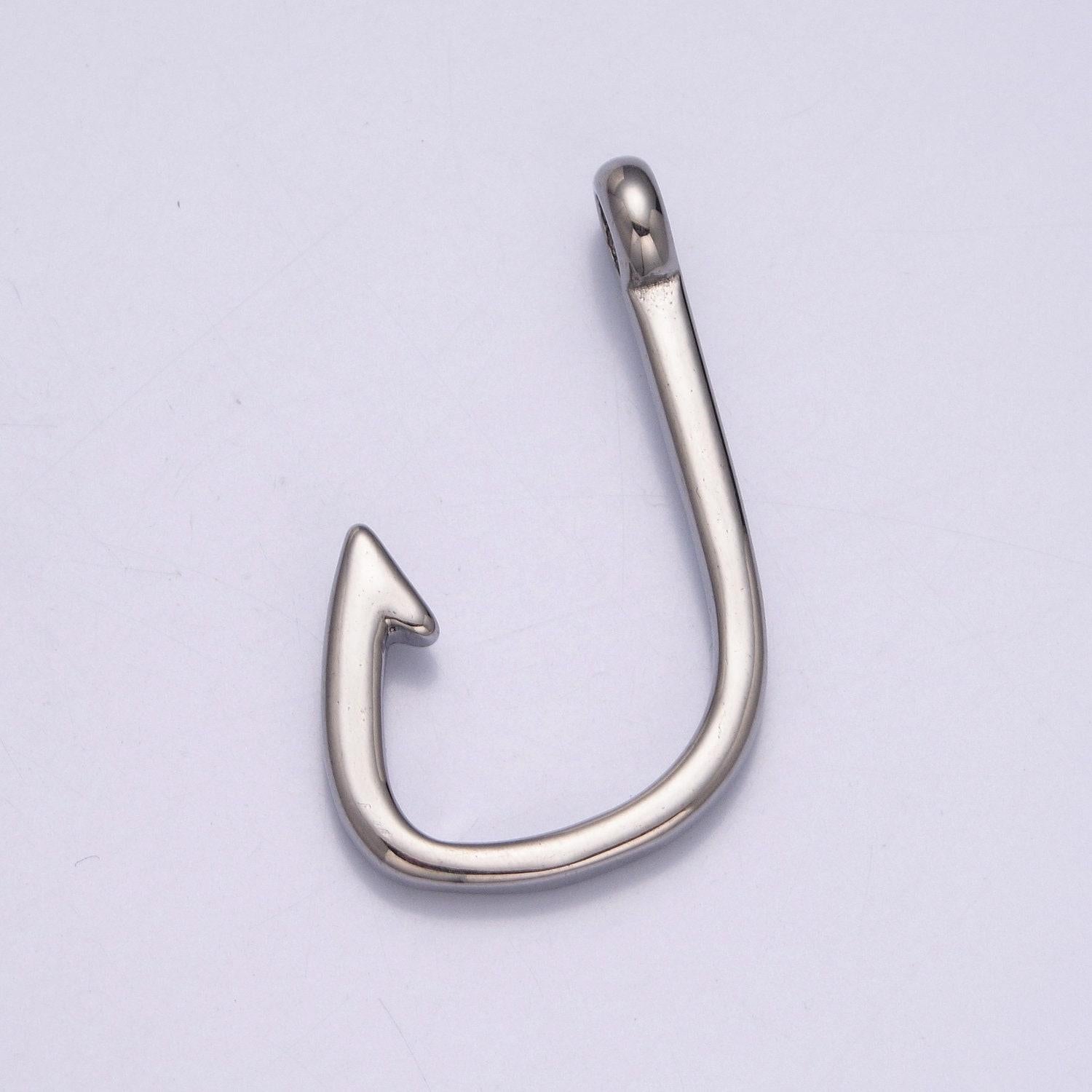 Stainless steel j-shaped anchor pendant, gold silver anchor at sea charm, for diy charms bracelet | x-626, x-627