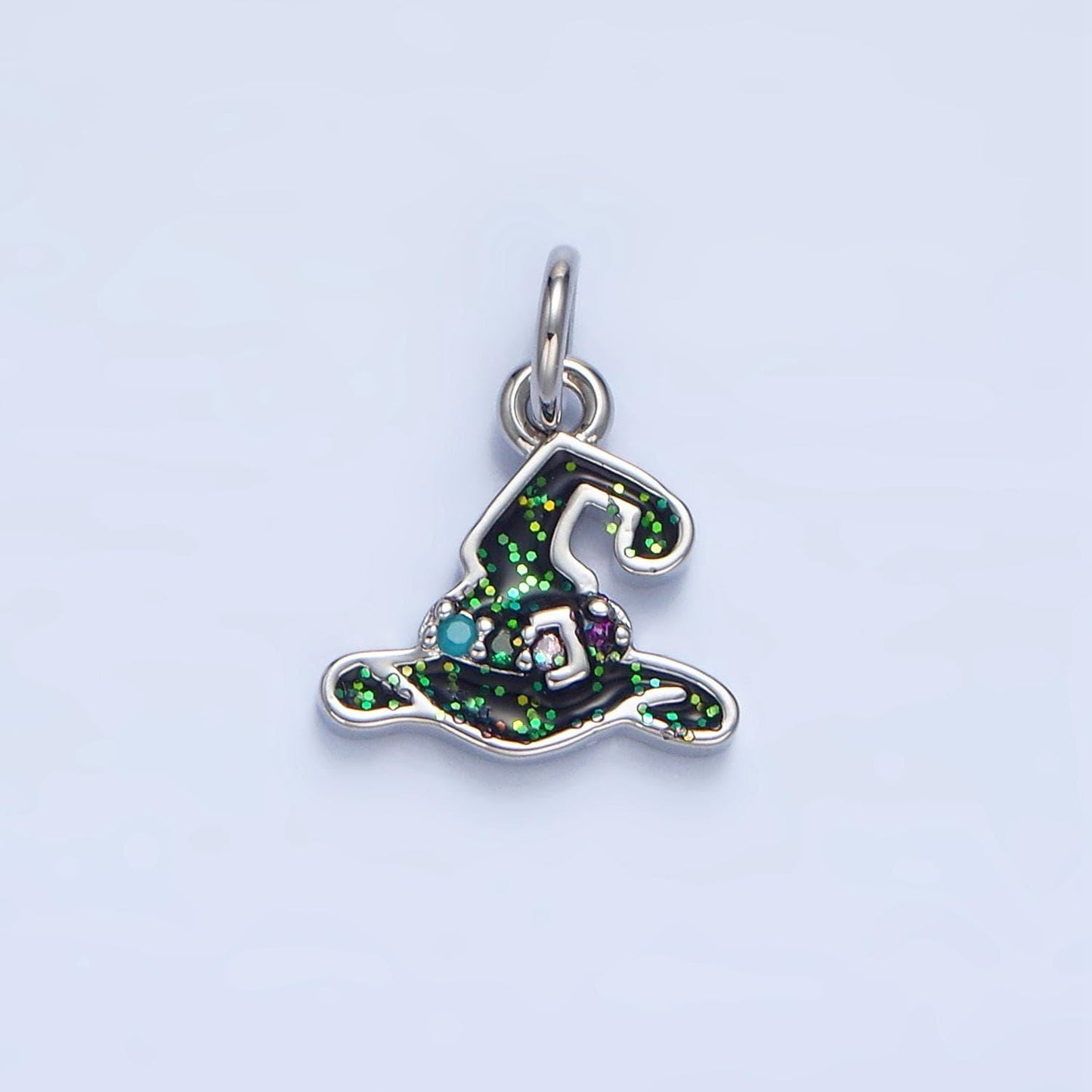 Dainty enamel witch hat charm 18k gold filled wizard sorcerer hat pendant for halloween jewelry making supply x621
