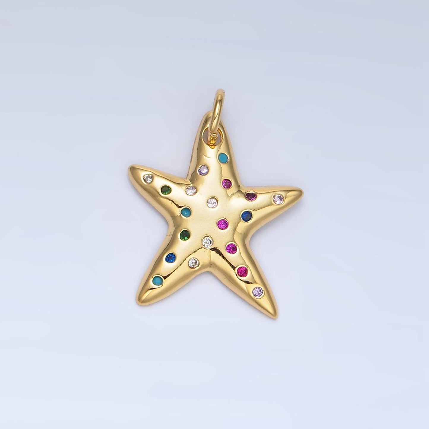 Multi color cz star charm pendant 24k gold filled charm celestial jewelry bracelet necklace making x608