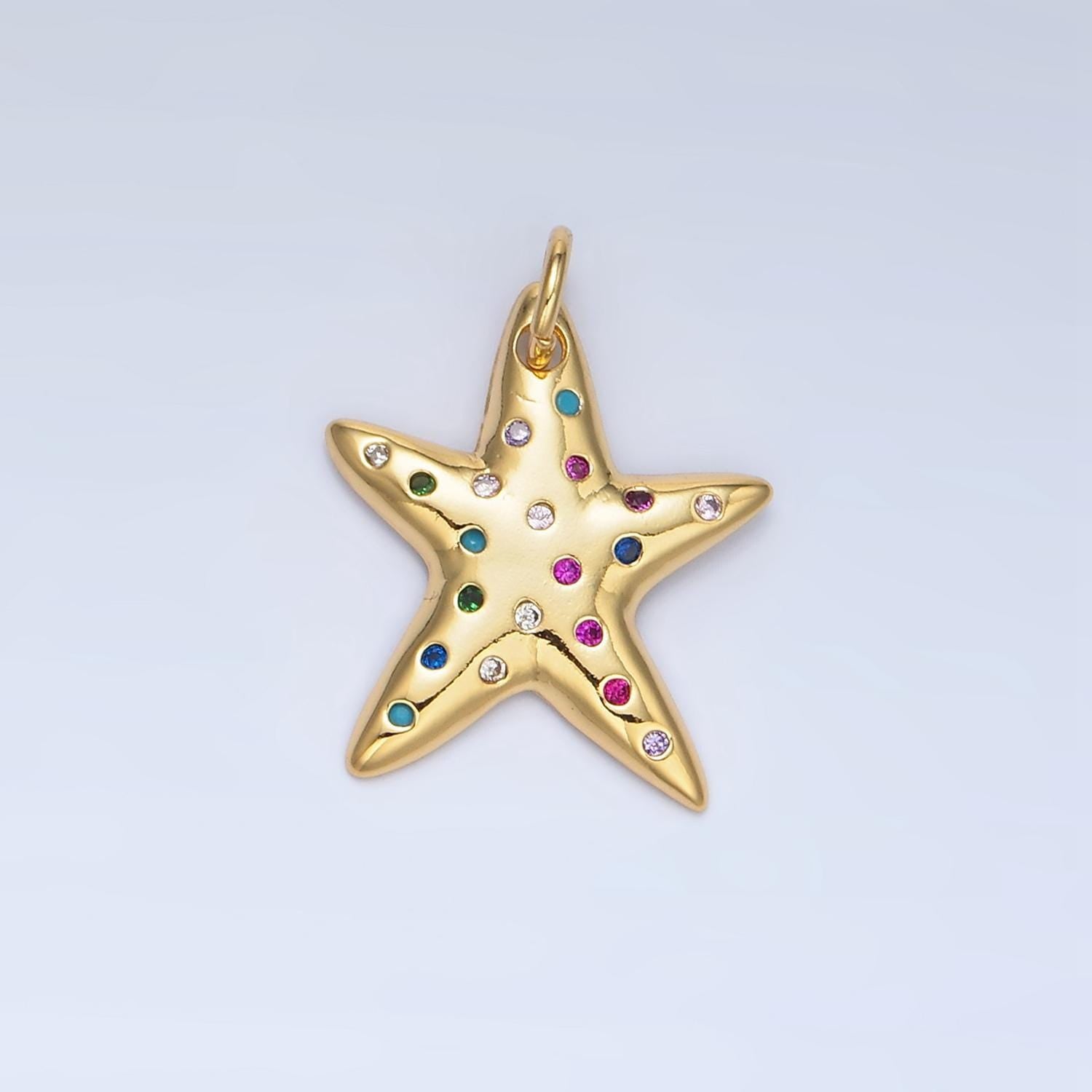 Multi color cz star charm pendant 24k gold filled charm celestial jewelry bracelet necklace making x608