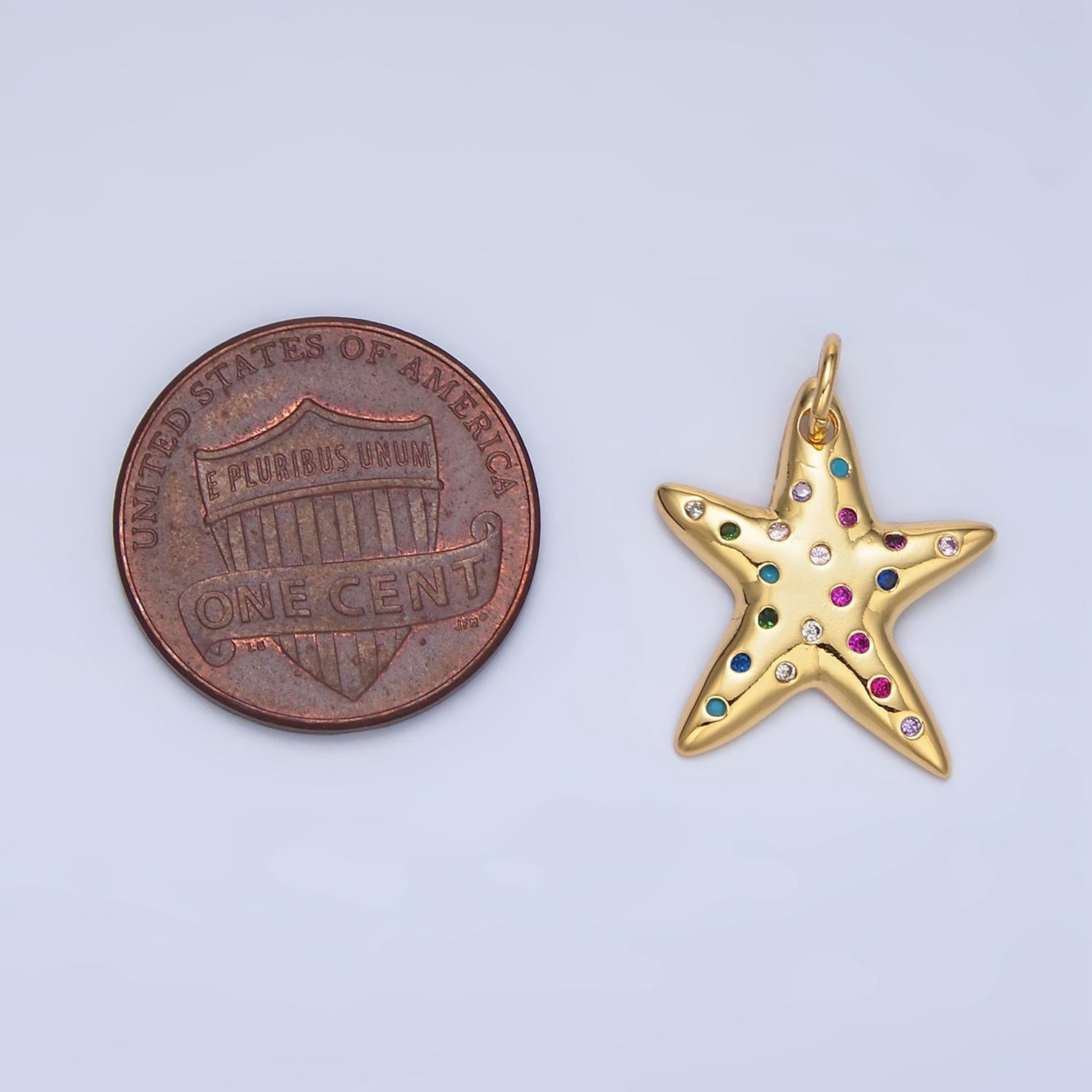 Multi color cz star charm pendant 24k gold filled charm celestial jewelry bracelet necklace making x608