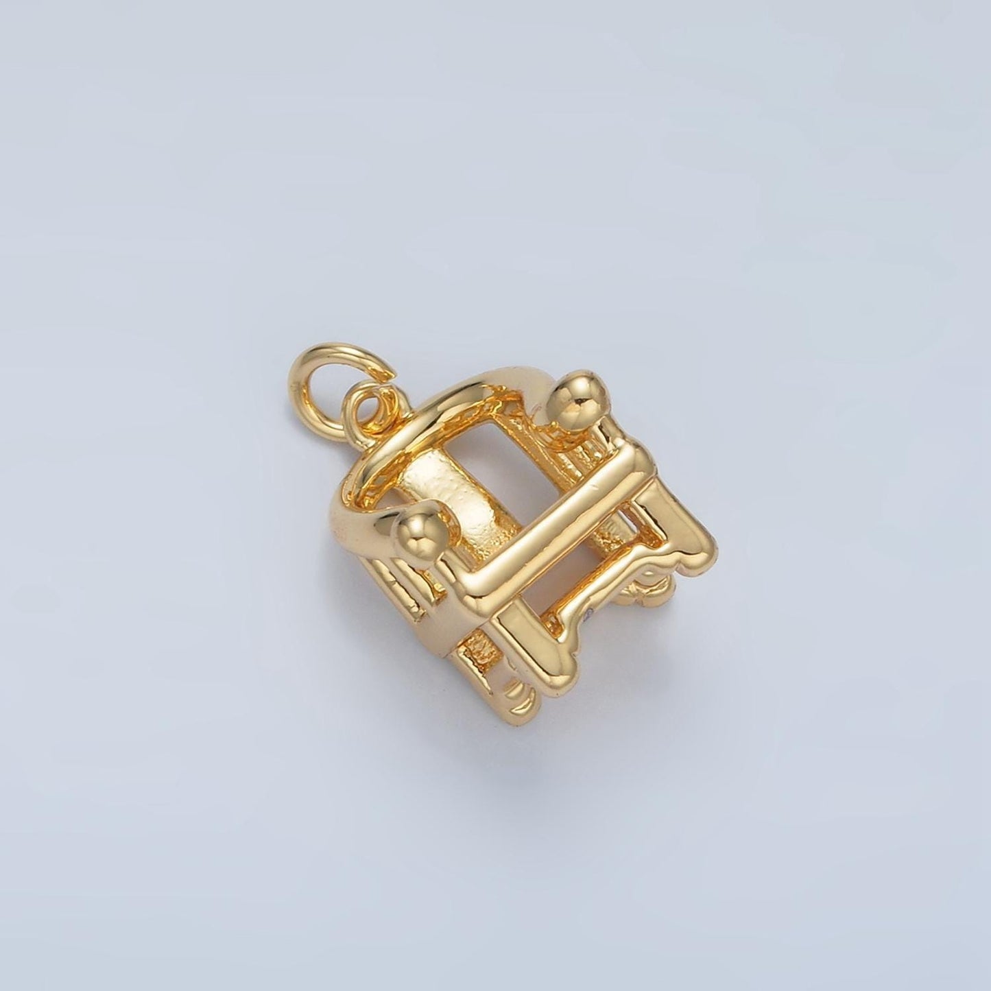 Mini 3d gold filled chair charm pendants for jewelry making tiny sofa chair pendants x-588