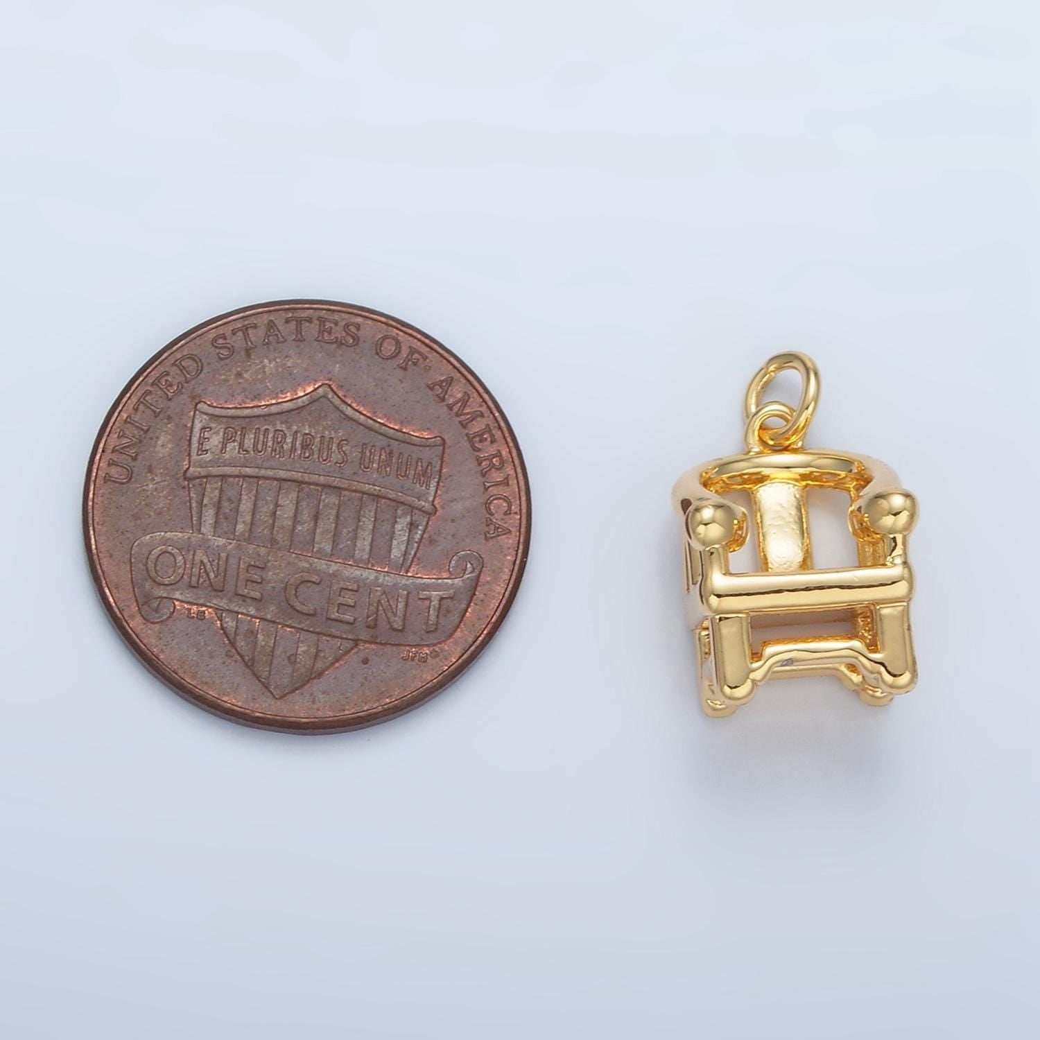 Mini 3d gold filled chair charm pendants for jewelry making tiny sofa chair pendants x-588