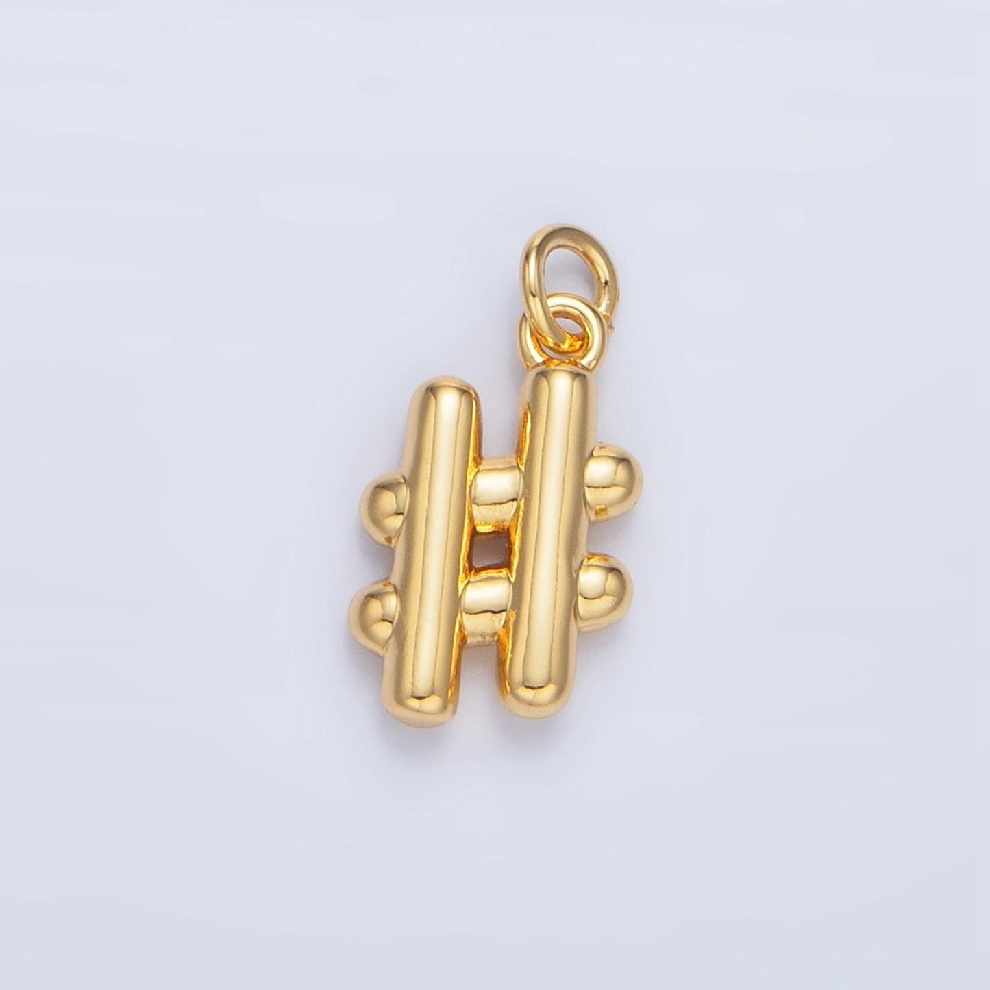 Hashtag 13mm minimal 24k gold filled charm | x-584