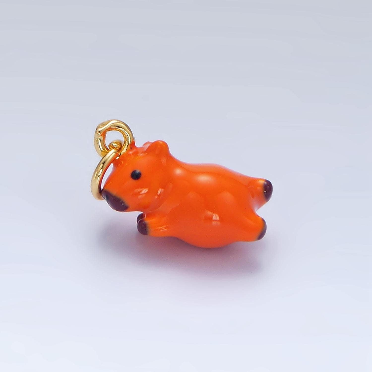 Cute capybara charms glass animal pendant diy jewelry making supply for bracelet necklace earring key chain tumbler charm x580