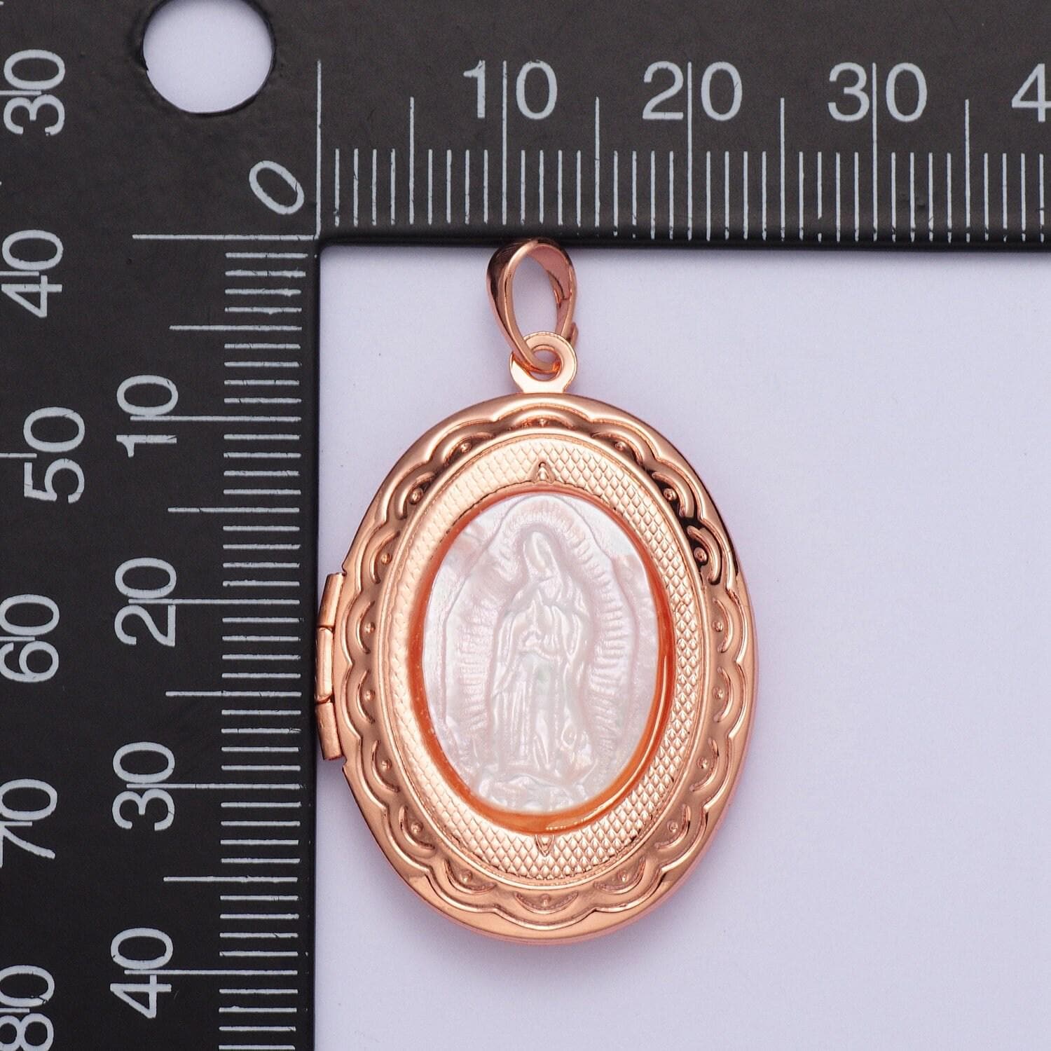 Our lady of guadalupe detailed double sided locket pendant, virgin mary open locket pearl necklace bracelet supply | x-469~x-471