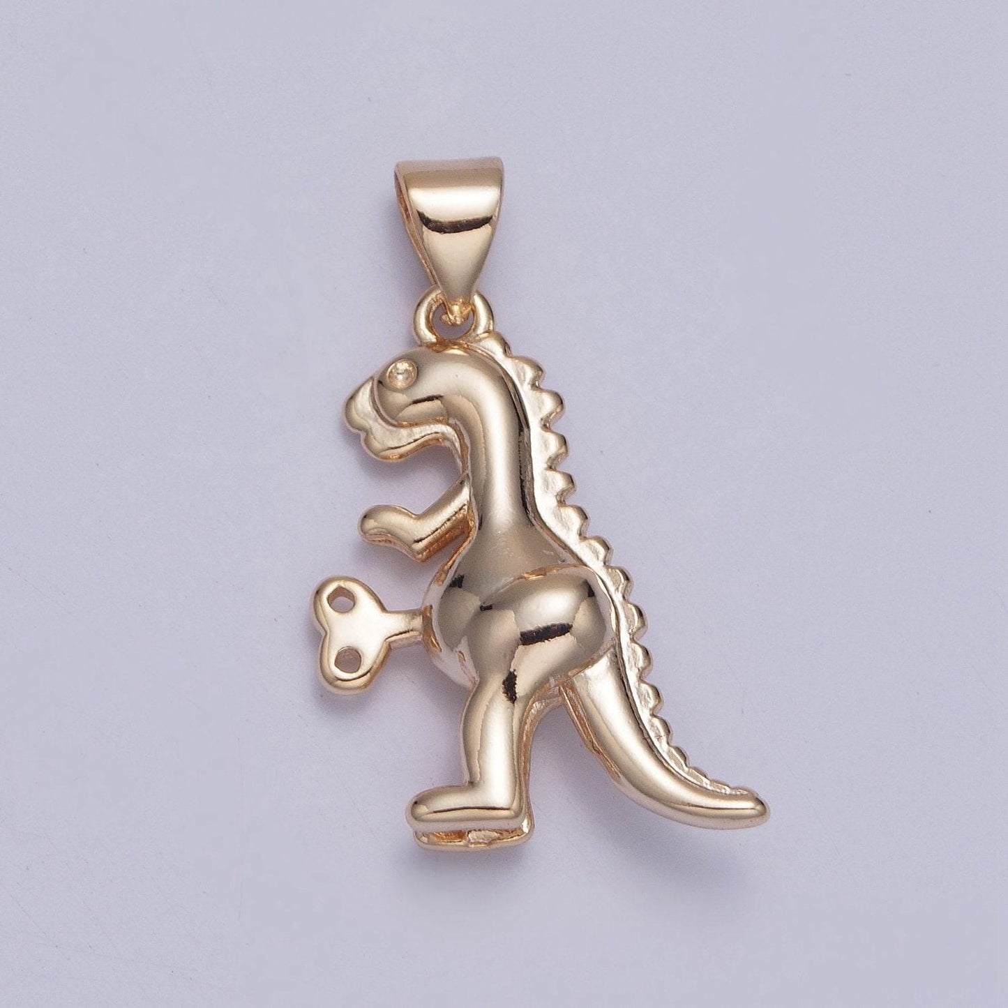 16k gold filled dinosaur toy pendants in gold, tyrannosaurus charm trex dino jewelry | x-388