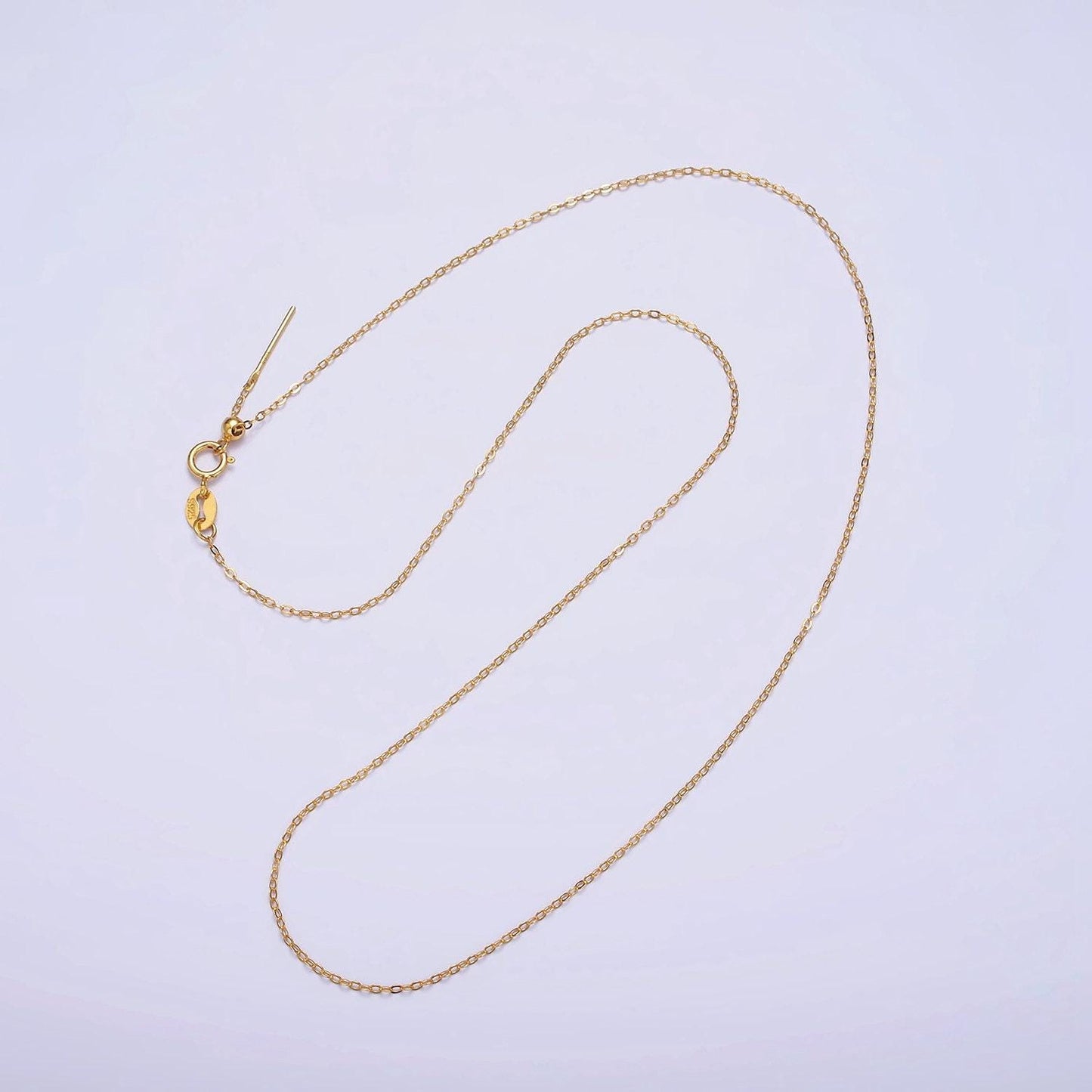 24k gold vermeil cable link necklace chain, 925 sterling silver necklace chain w/ heavy 24k gold plated 18 inch | wa1955