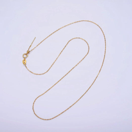 24k gold vermeil cable link necklace chain, 925 sterling silver necklace chain w/ heavy 24k gold plated 18 inch | wa1955