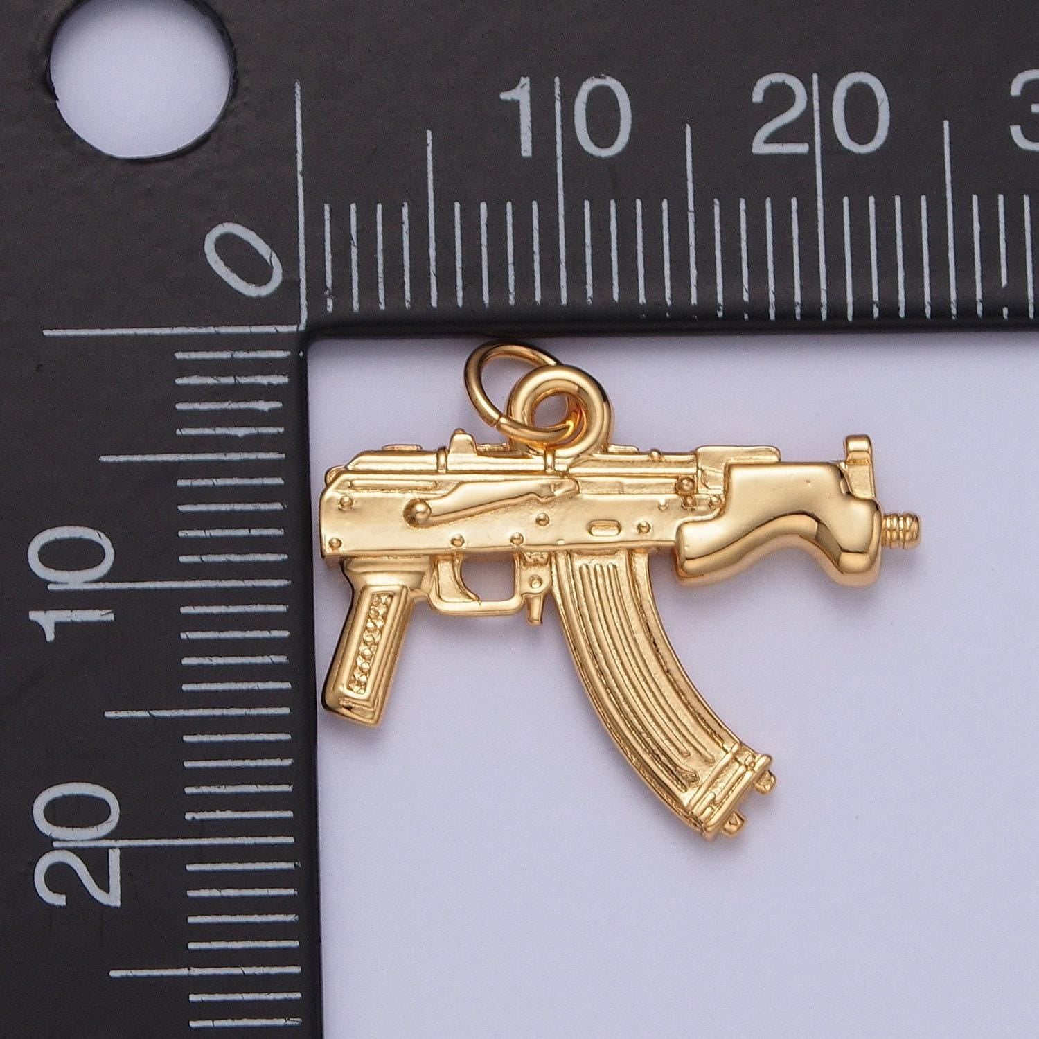 Sp89 semi-auto pistol pendant 24k gold plated gun charm, necklace bracelet charm pendant | x-147