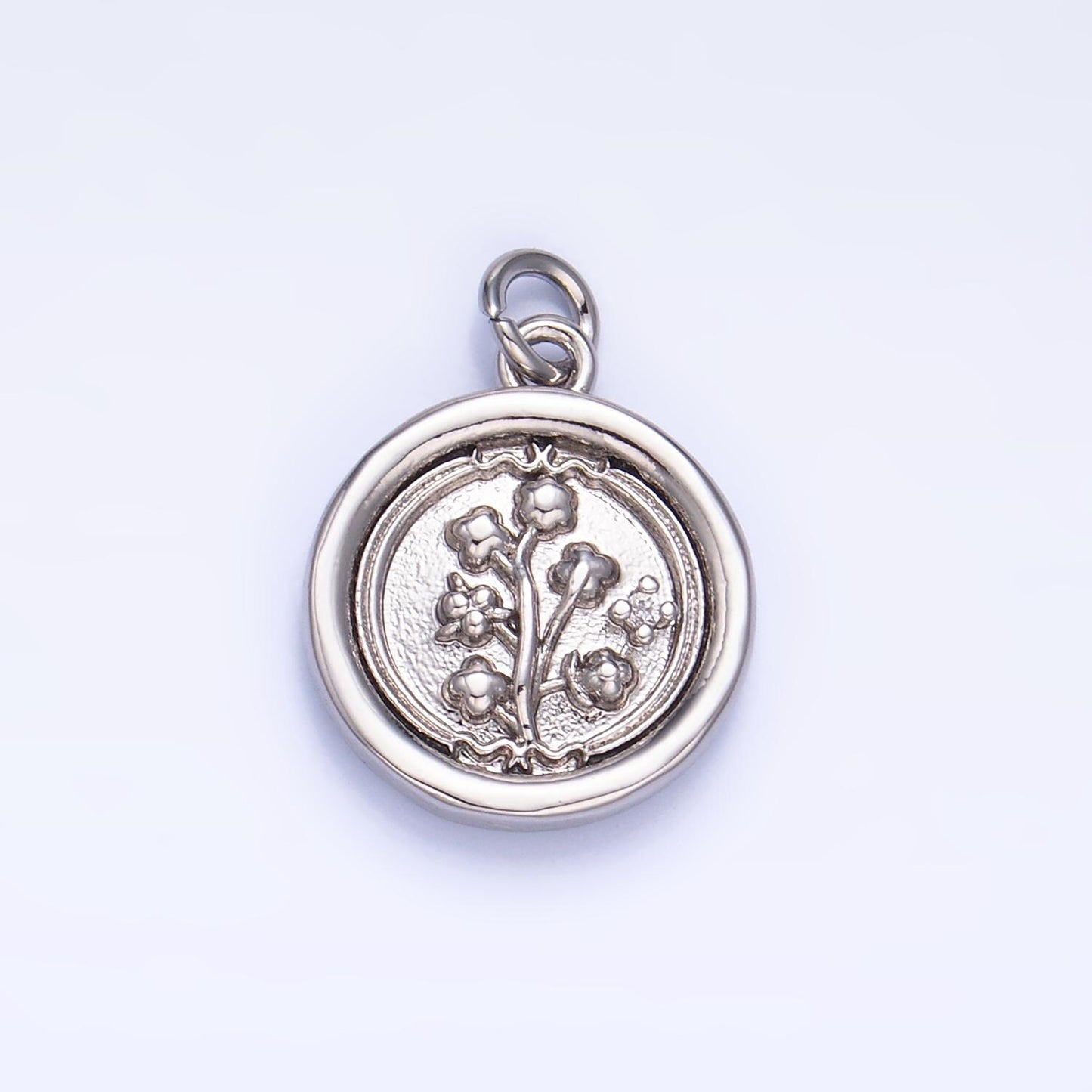 24k gold filled Cotton Blossom flower Charm mini Coin charm | W382