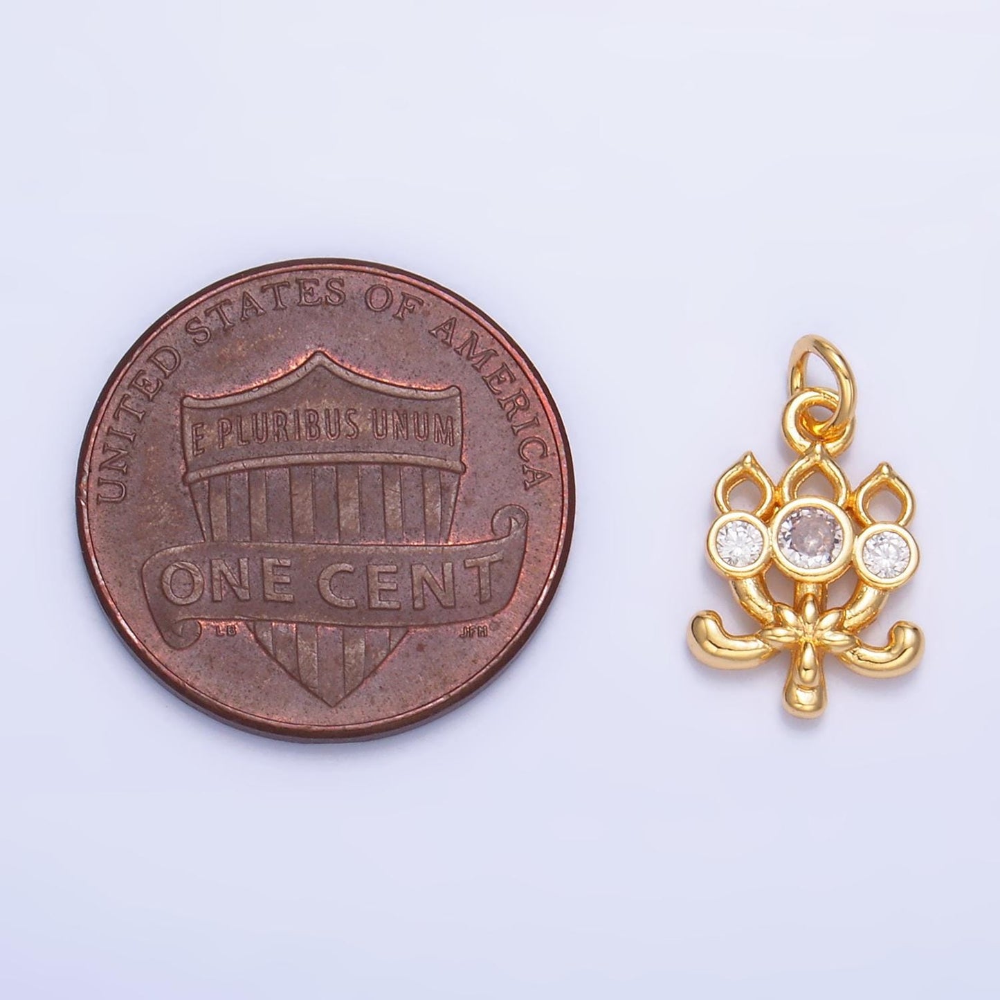 24k gold filled cz flower Charm mini charm | w373