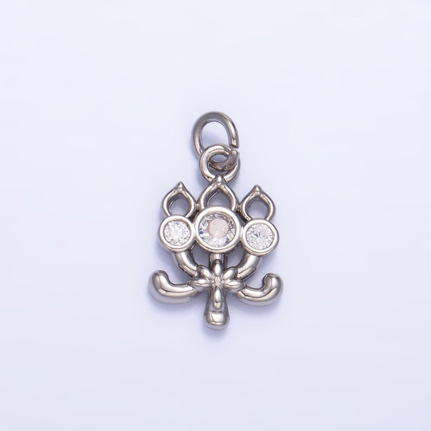 24k gold filled cz flower Charm mini charm | w373