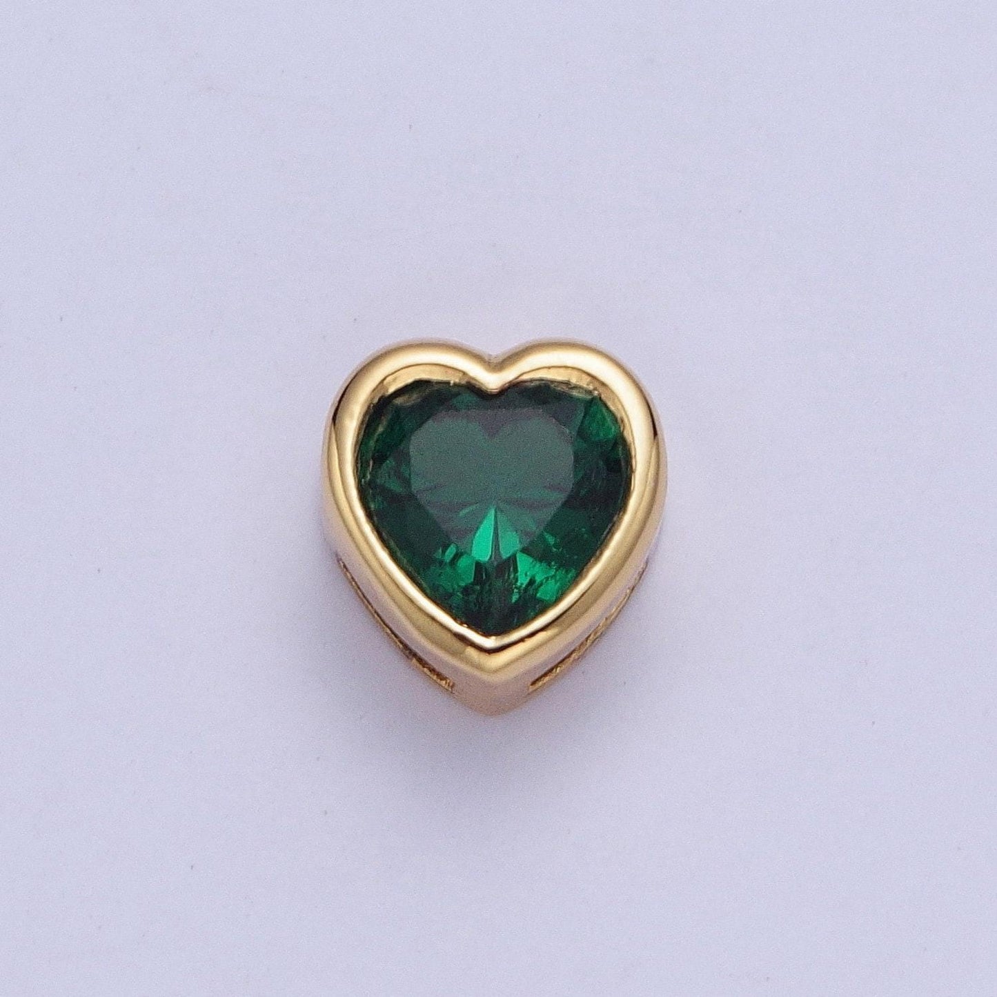 24k gold plated dainty cz heart spacer bead, gold heart spacer beads cz, small heart spacers for bracelet necklace | w-912~w-919