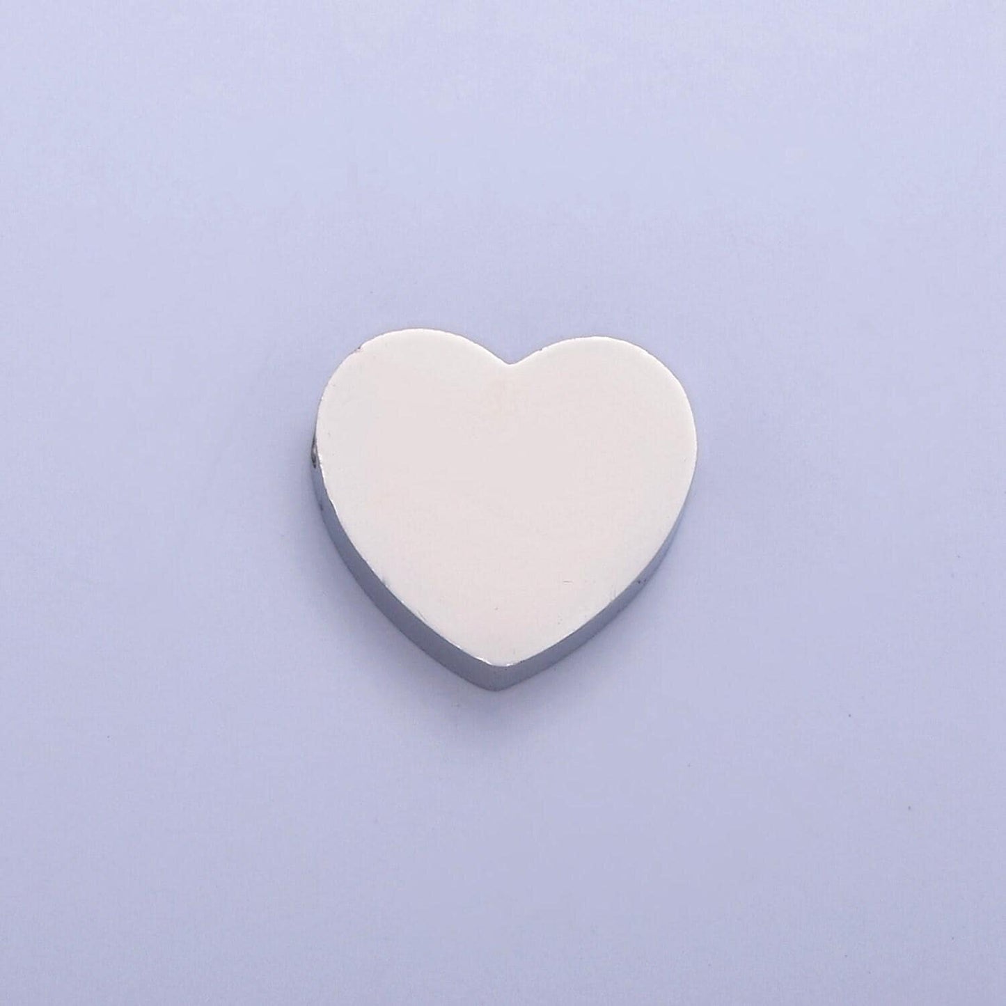 Gold, silver stainless steel dainty heart love charm hole spacer bead, for diy jewelry making european charms beaded bracelet | w-847, w-848