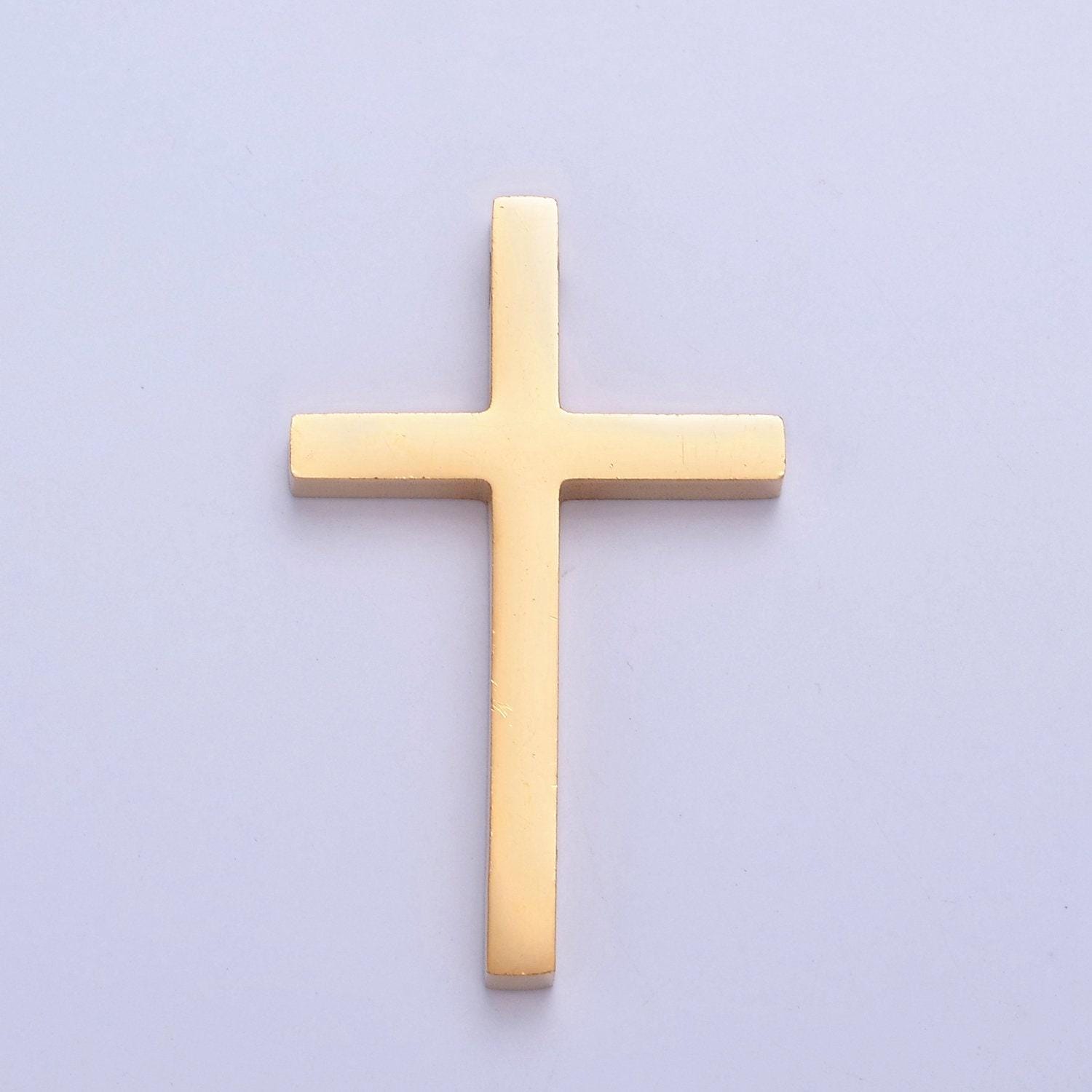Gold, silver minimalist thin cross spacer bead, stainless steel beads for diy jewelry making european charms beaded bracelet | w-841, w-842