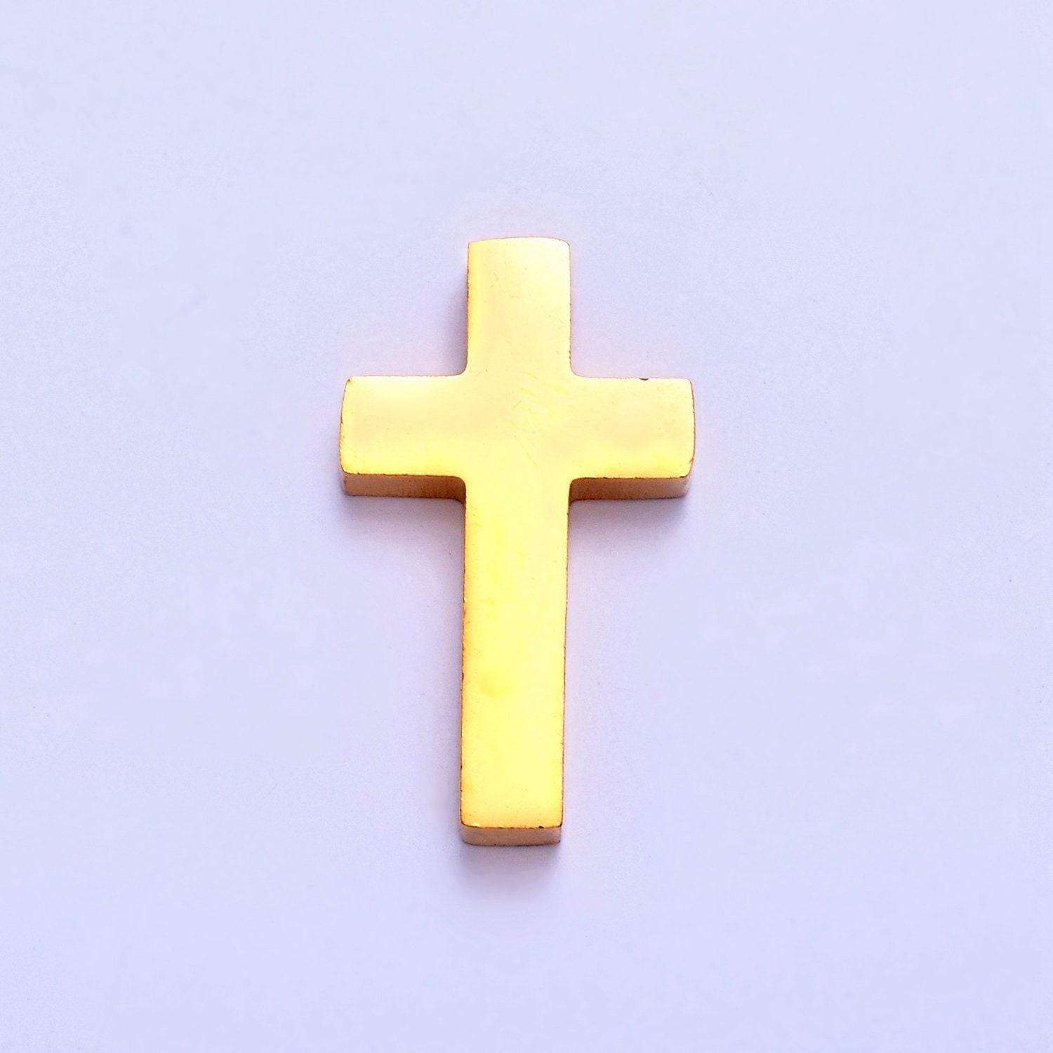 1pc stainless steel gold, silver large minimalist cross spacer bead, for diy jewelry making european charms beaded bracelet | w-839, w-840