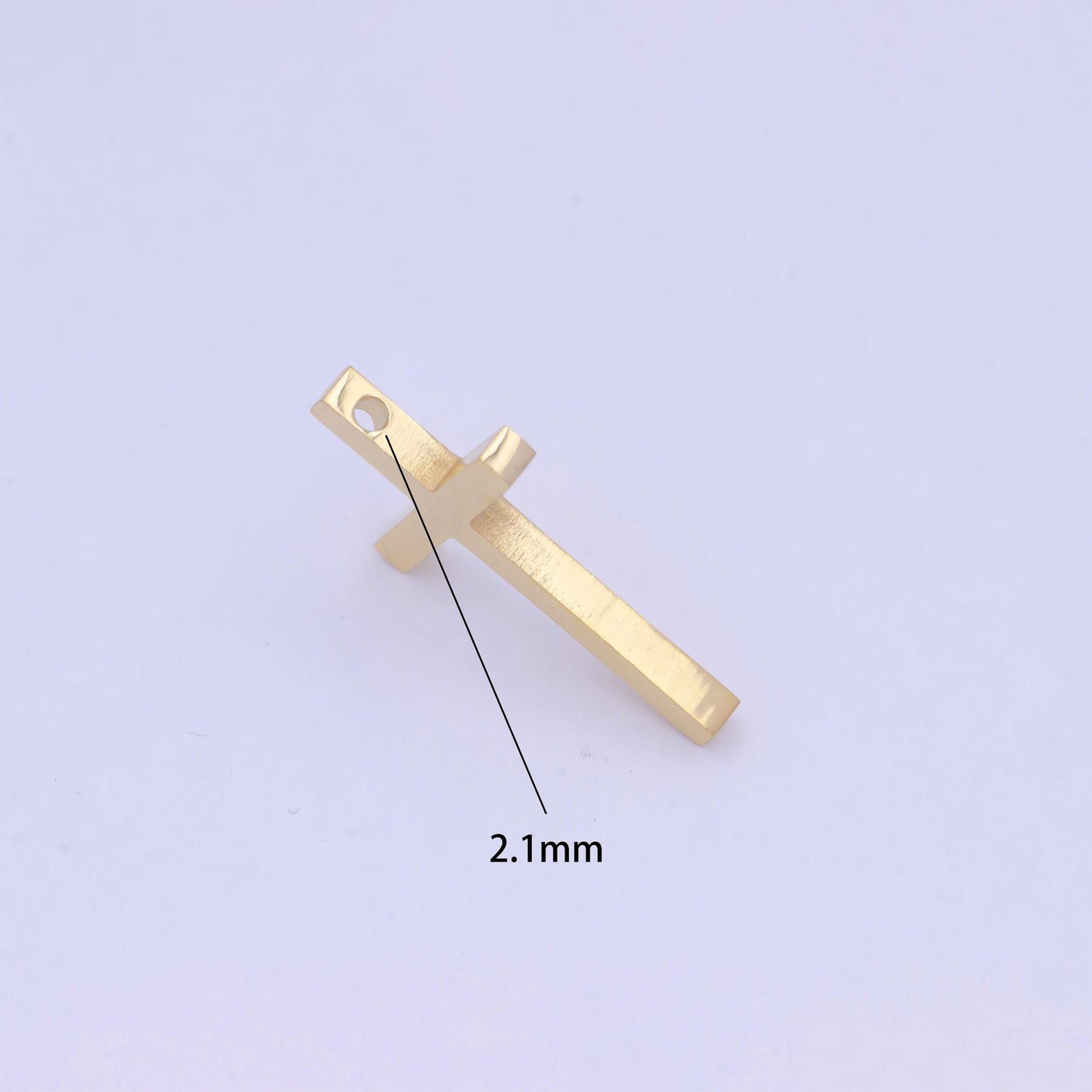 Gold, silver minimalist thin cross spacer bead, stainless steel beads for diy jewelry making european charms beaded bracelet | w-841, w-842