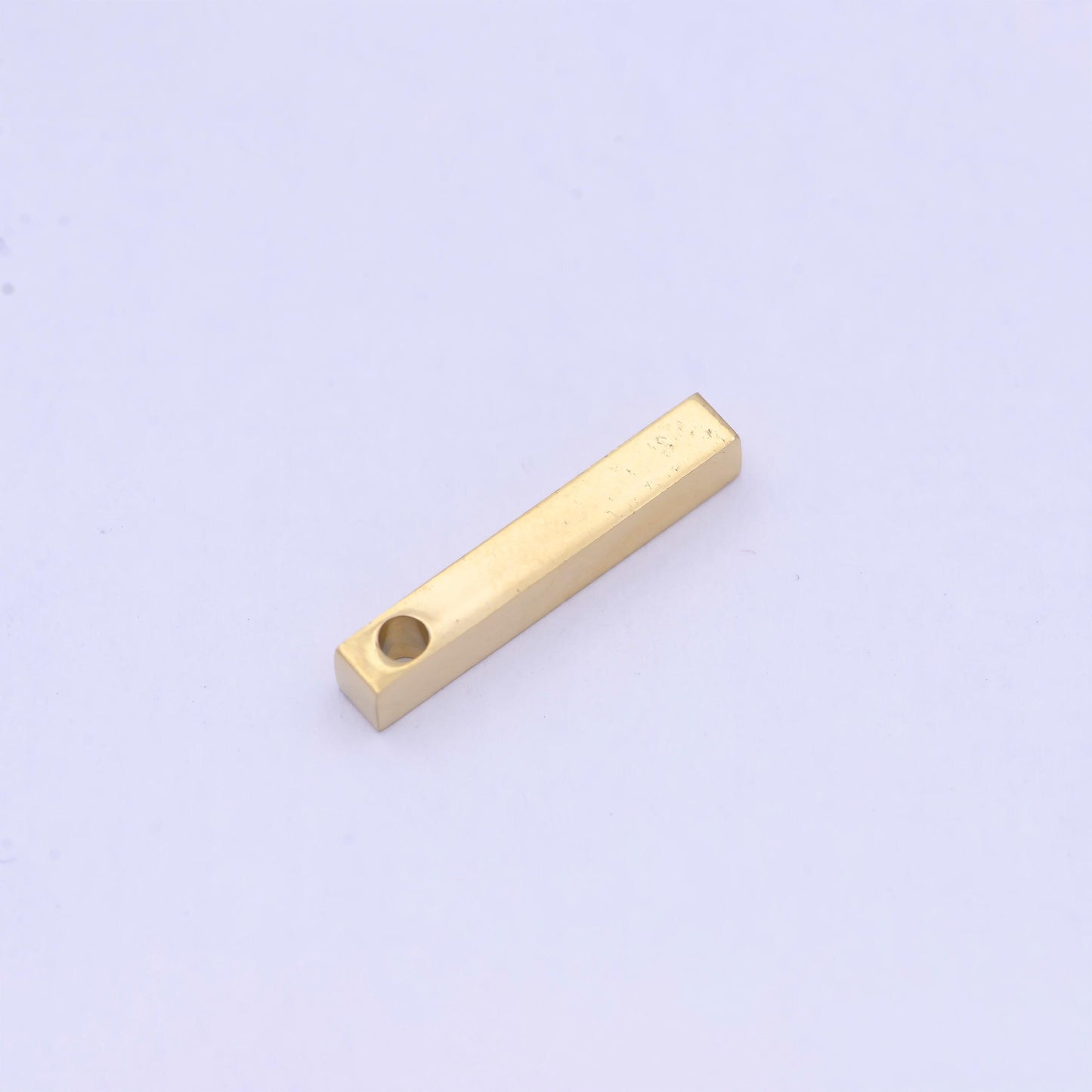 Stainless steel rectangular thin straight line stick charm, gold silver hole spacer bead, for diy charms beaded bracelet | w-835, w-836