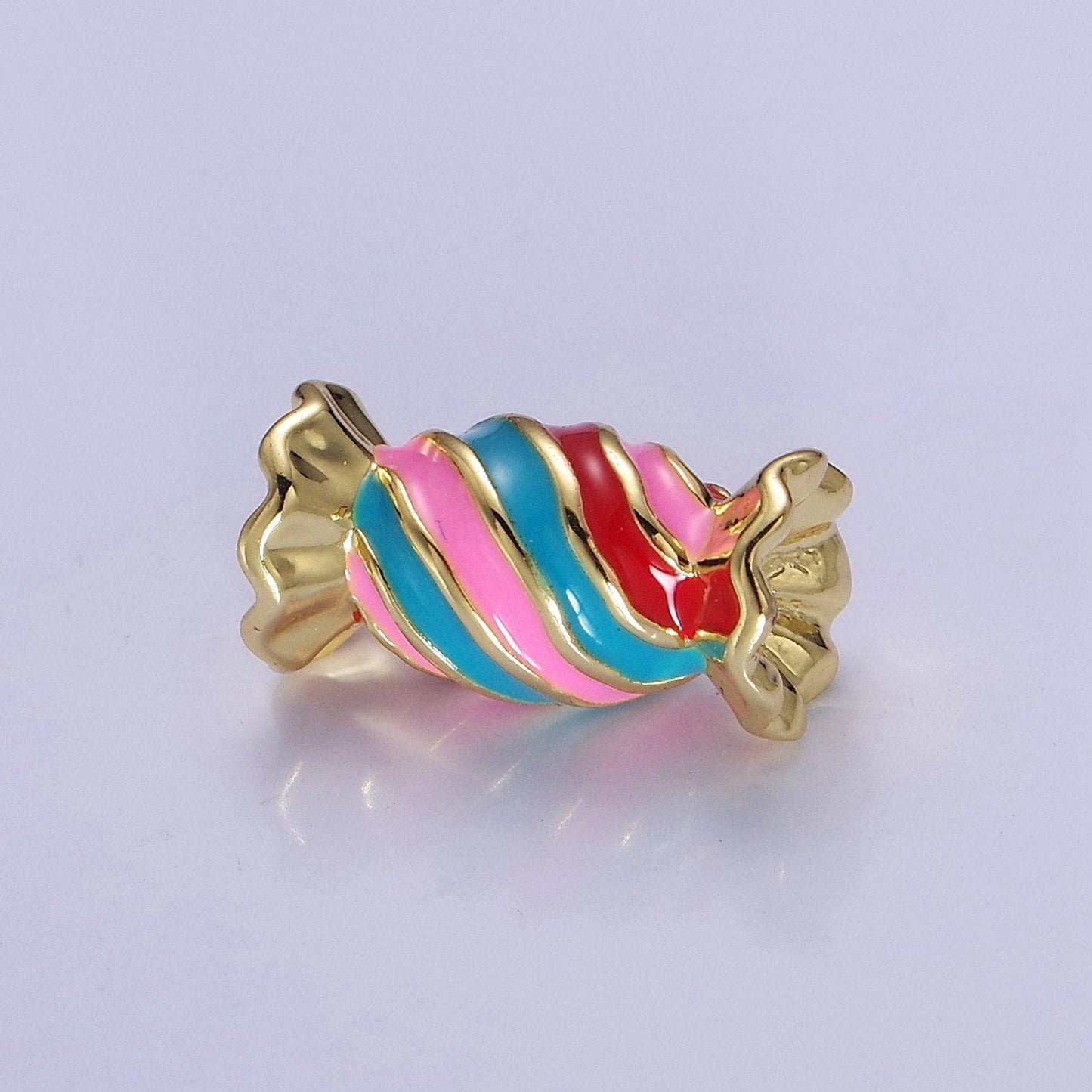 Candy bead connectors enamel candy wrapper bead foodie unique jewelry making accessory w-782
