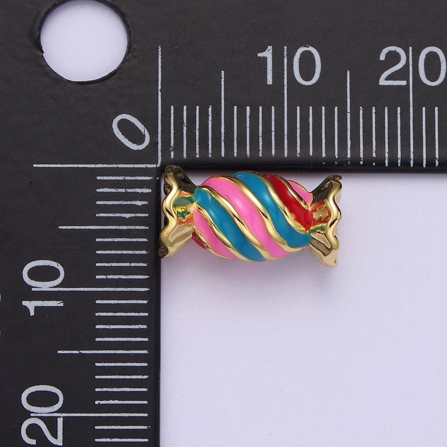 Candy bead connectors enamel candy wrapper bead foodie unique jewelry making accessory w-782