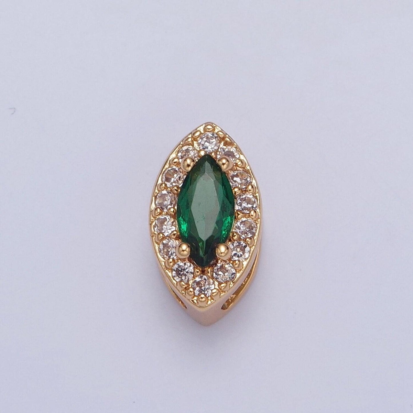 24k gold filled dainty elegant spheroid gemstones cubic zirconia cz beaded-edge pendant charm for jewelry necklace making