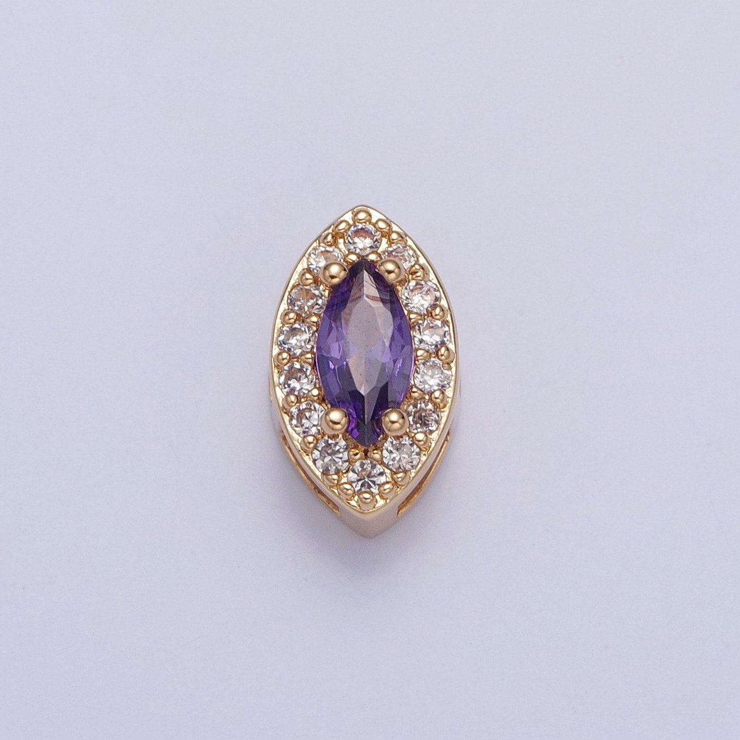 24k gold filled dainty elegant spheroid gemstones cubic zirconia cz beaded-edge pendant charm for jewelry necklace making
