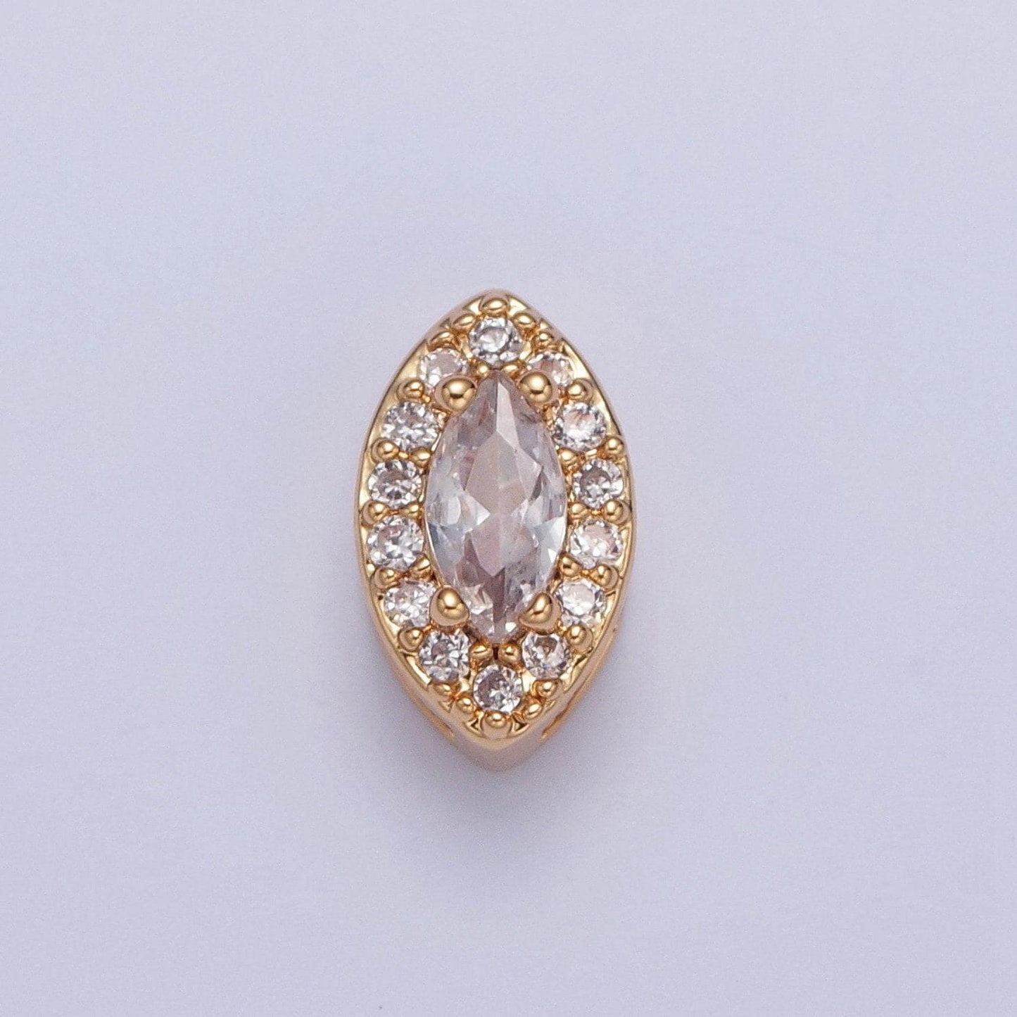 24k gold filled dainty elegant spheroid gemstones cubic zirconia cz beaded-edge pendant charm for jewelry necklace making