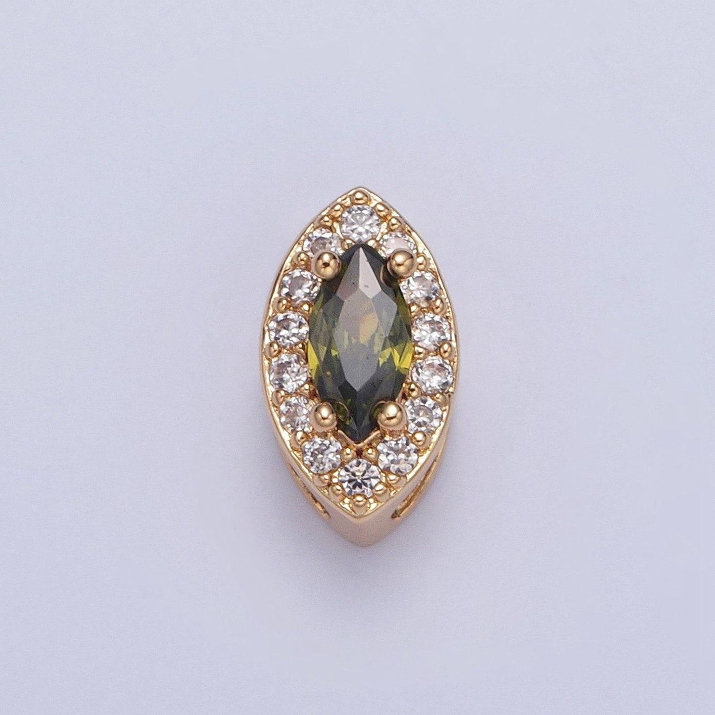 24k gold filled dainty elegant spheroid gemstones cubic zirconia cz beaded-edge pendant charm for jewelry necklace making