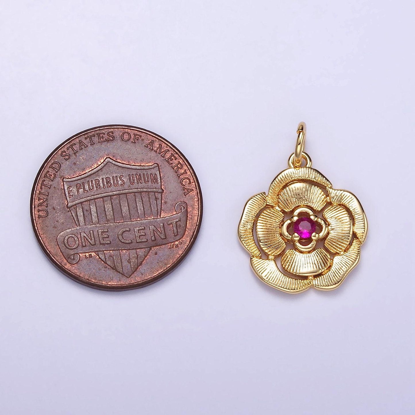 24k gold filled flower charm dainty floral medallion charm textured pendant for minimalist jewelry supply w774