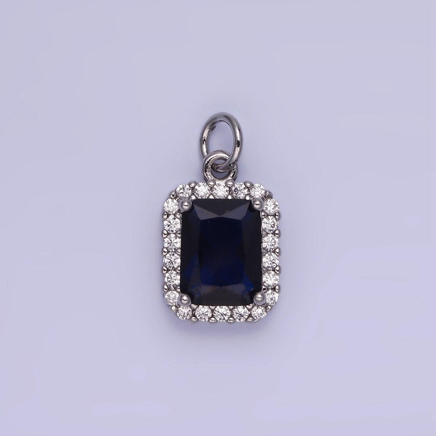Gold & silver cz baguette 17mm dainty charm | w660-w663 / ag756-ag767